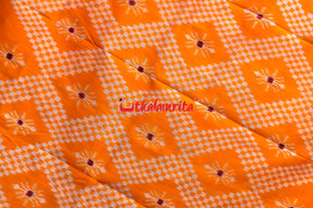 Orange Tarabali Khandua Silk Saree