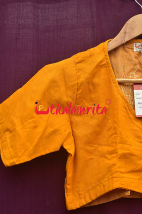 Yellow With Konark Chakra (Blouse)