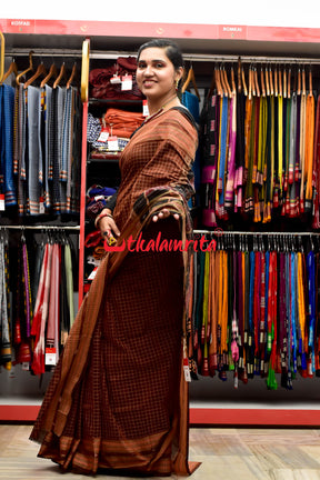 Dasphuliya Chocolate Danti Sachipar Cotton Saree