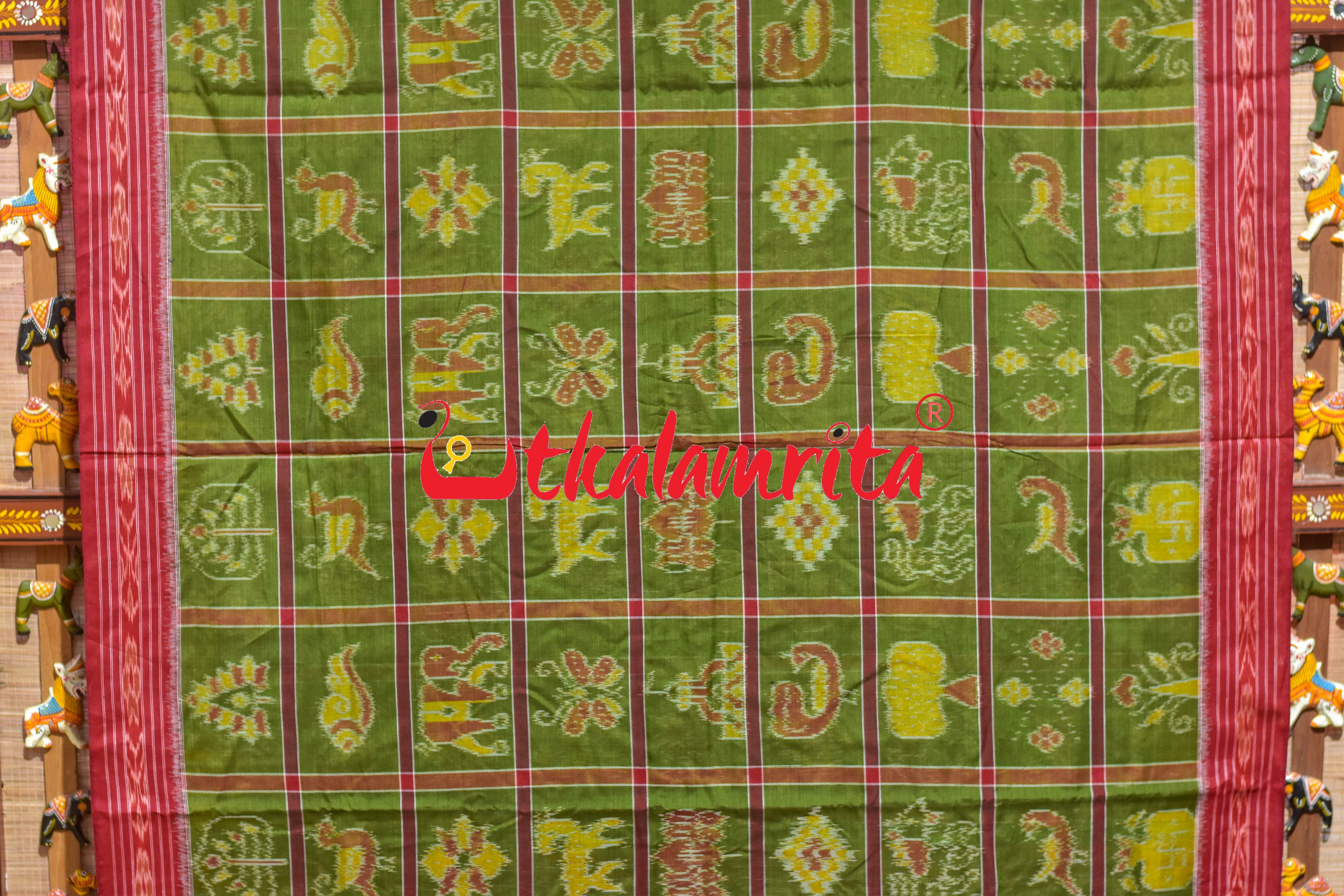 Mehndi Nabakothi Cotton Saree