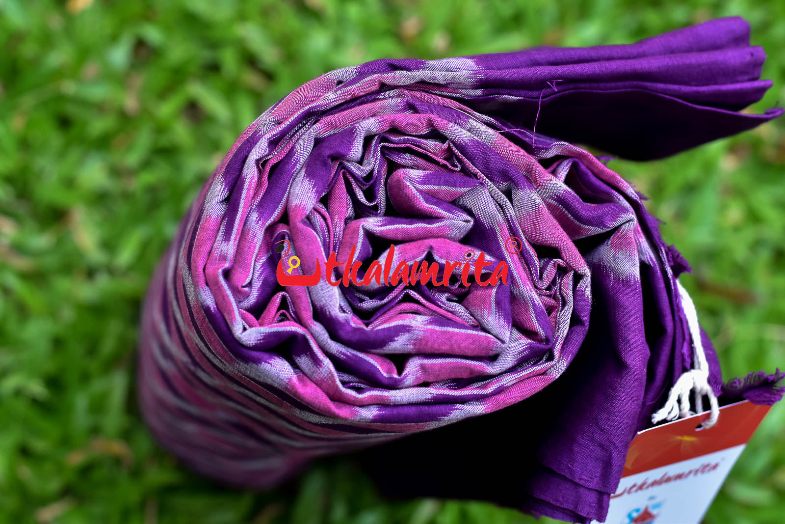 3D Pink Purple Sambalpuri Cotton (Fabric)