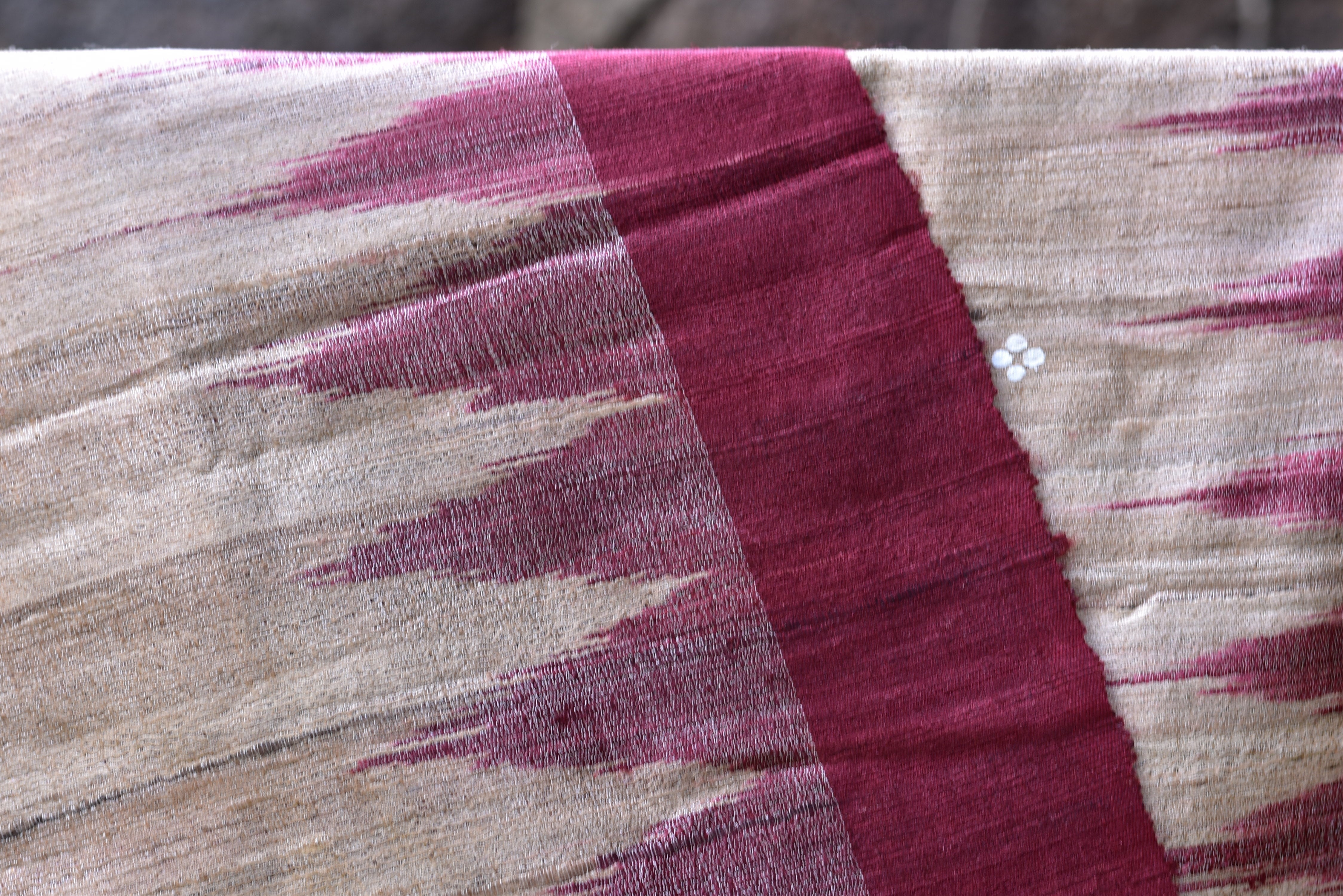 Jhamu Jatra Ghicha Tussar Ghee Maroon Saree