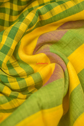 Green Checks Jaala Sambalpuri Cotton Saree