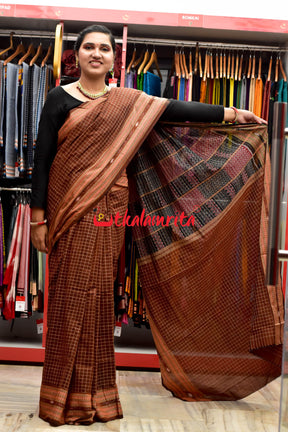 Dasphuliya Chocolate Danti Sachipar Cotton Saree