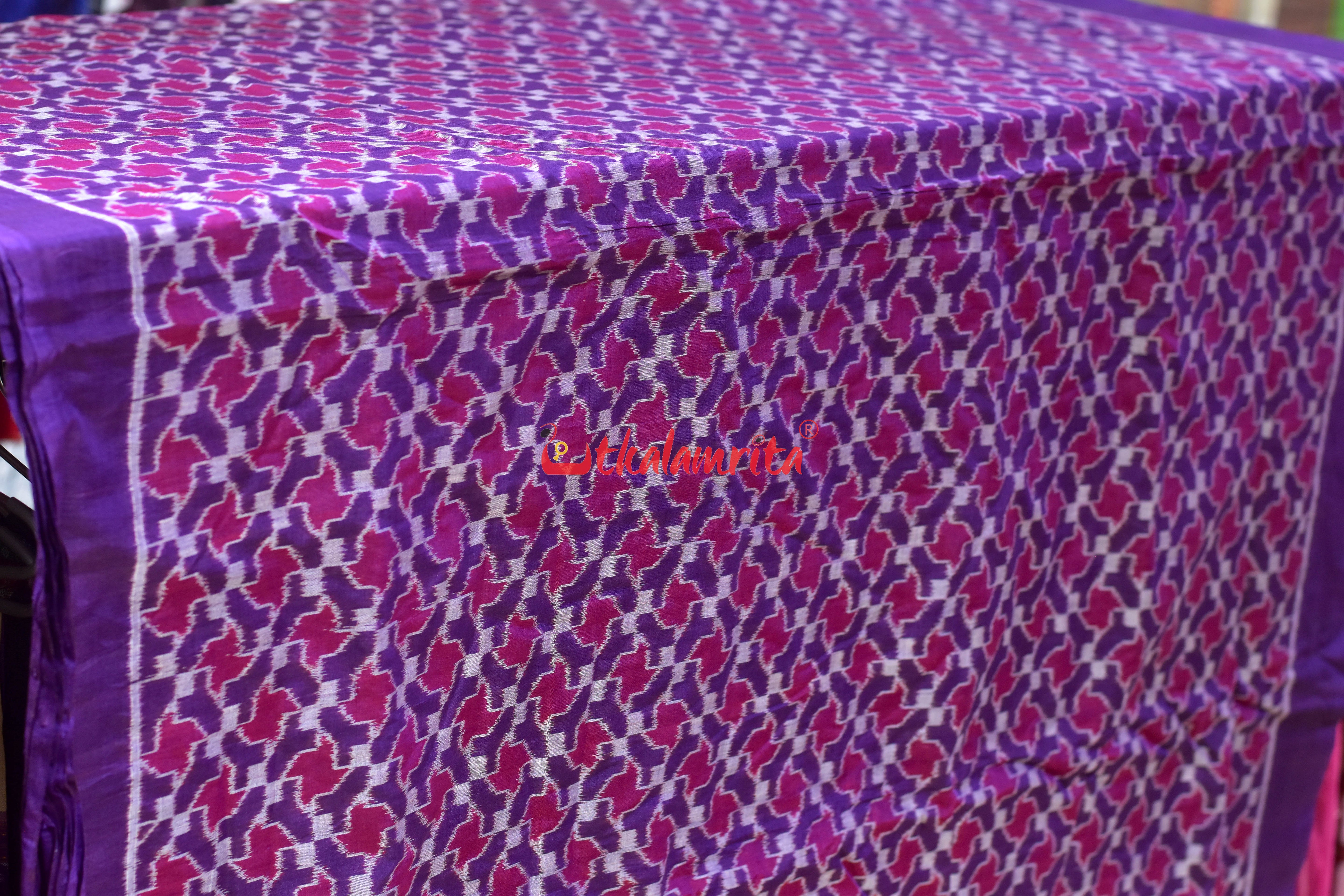 3D Jamun Chakra Purple Sambalpuri Cotton (Fabric)