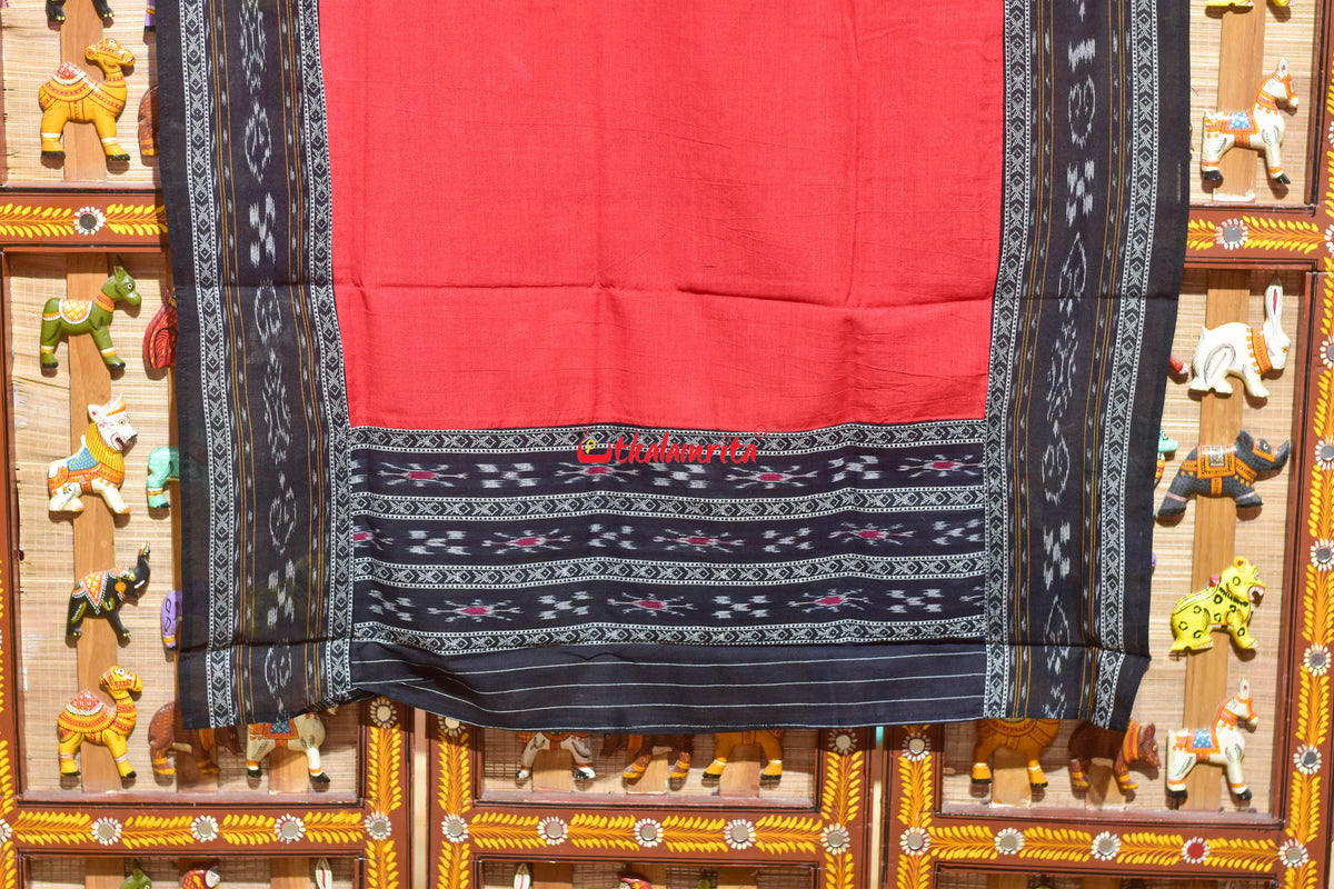 Black Red Middle Sankha Chakra Design Dress Set