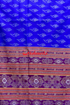 Blue Sankha Khandua Silk Saree