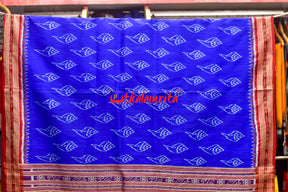 Blue Sankha Khandua Silk Saree