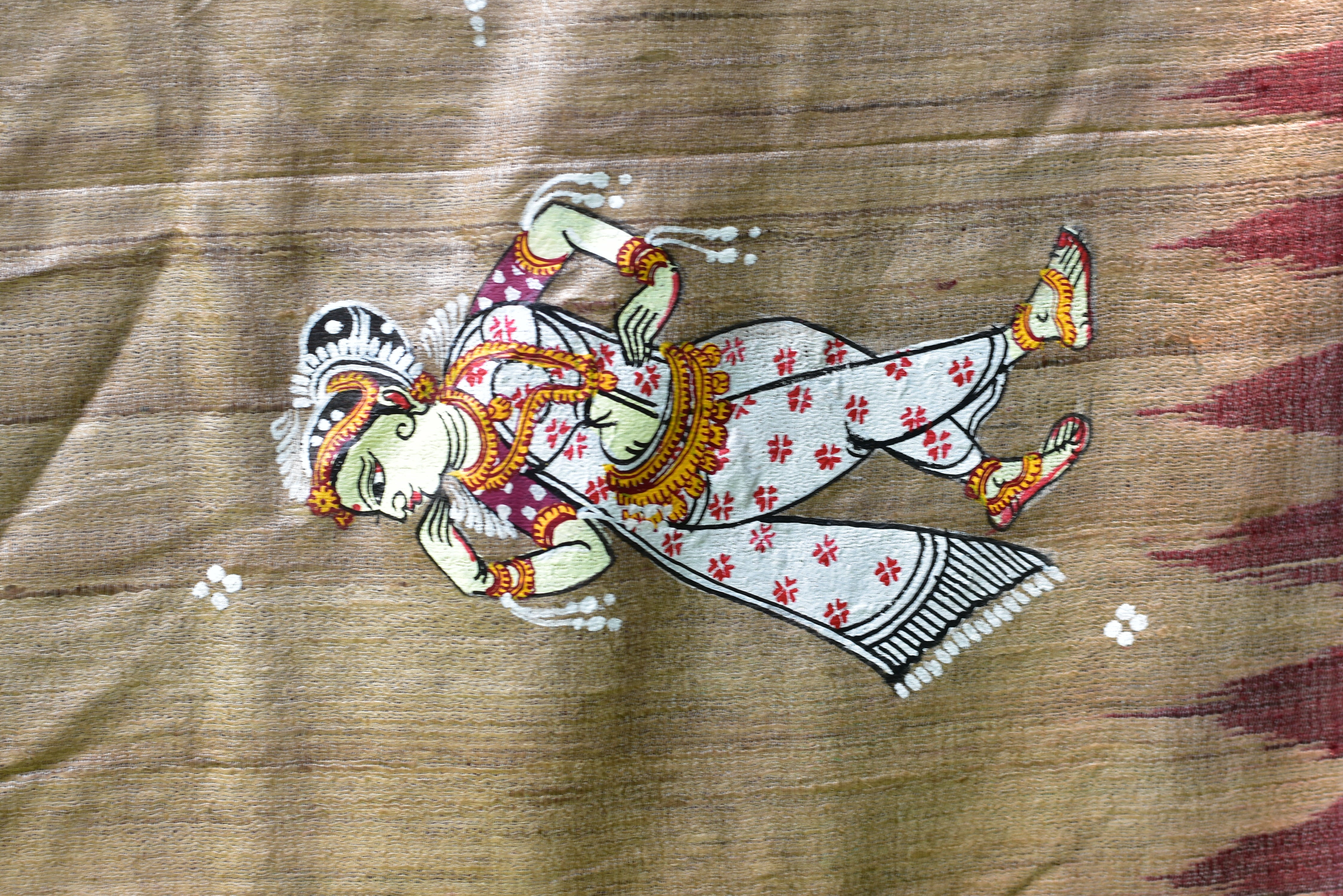 Jhamu Jatra Ghicha Tussar Ghee Maroon Saree