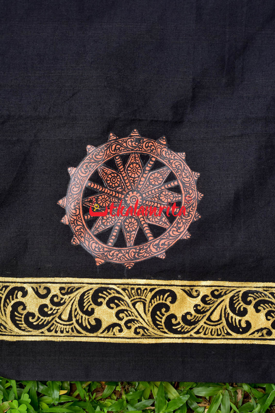 Konark Temple Pattachitra Black (Kurta Piece)