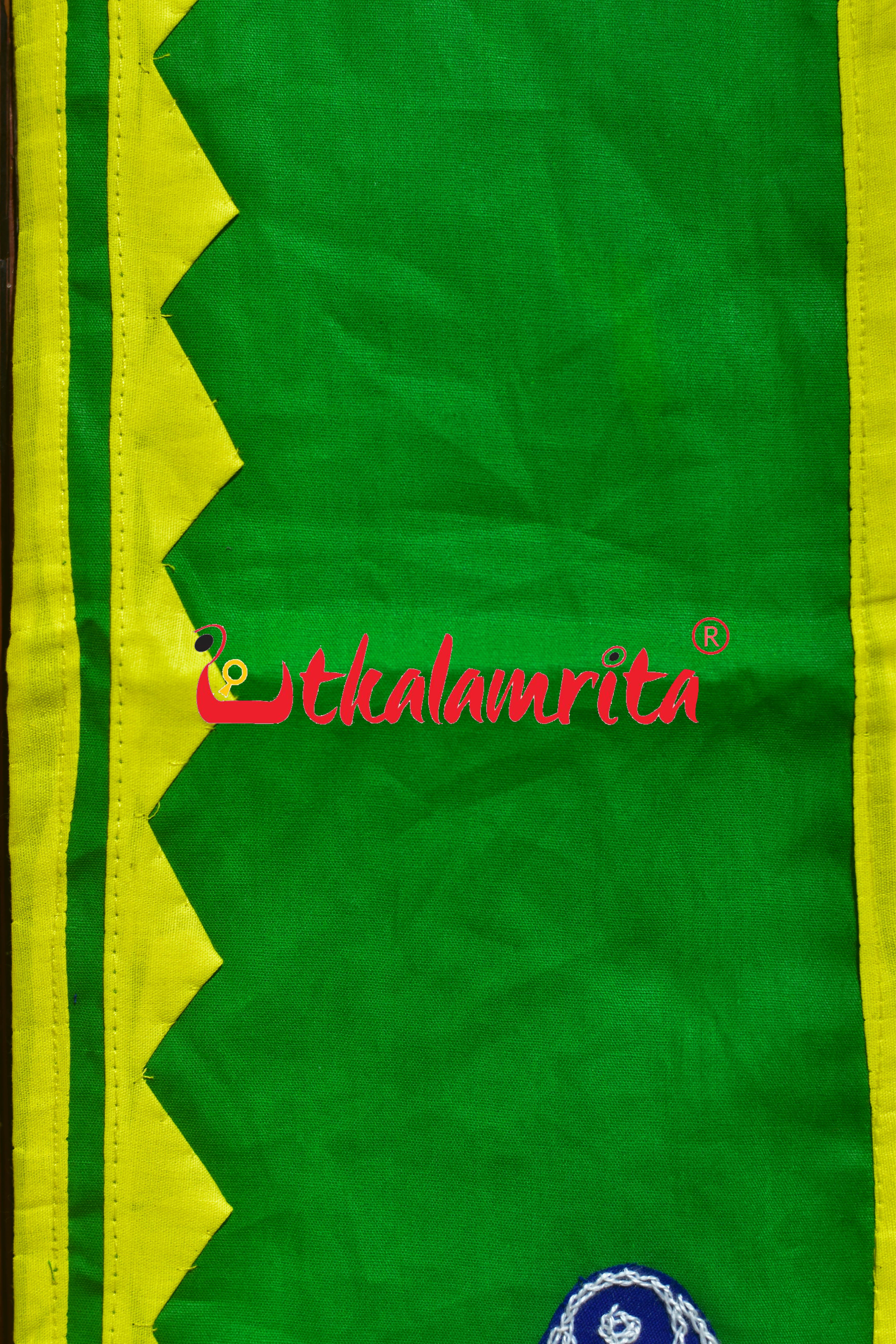 Green Blue Elephant Pipli Applique Uttariya