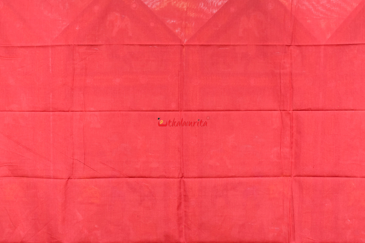 Black Red Middle Sankha Chakra Design Dress Set