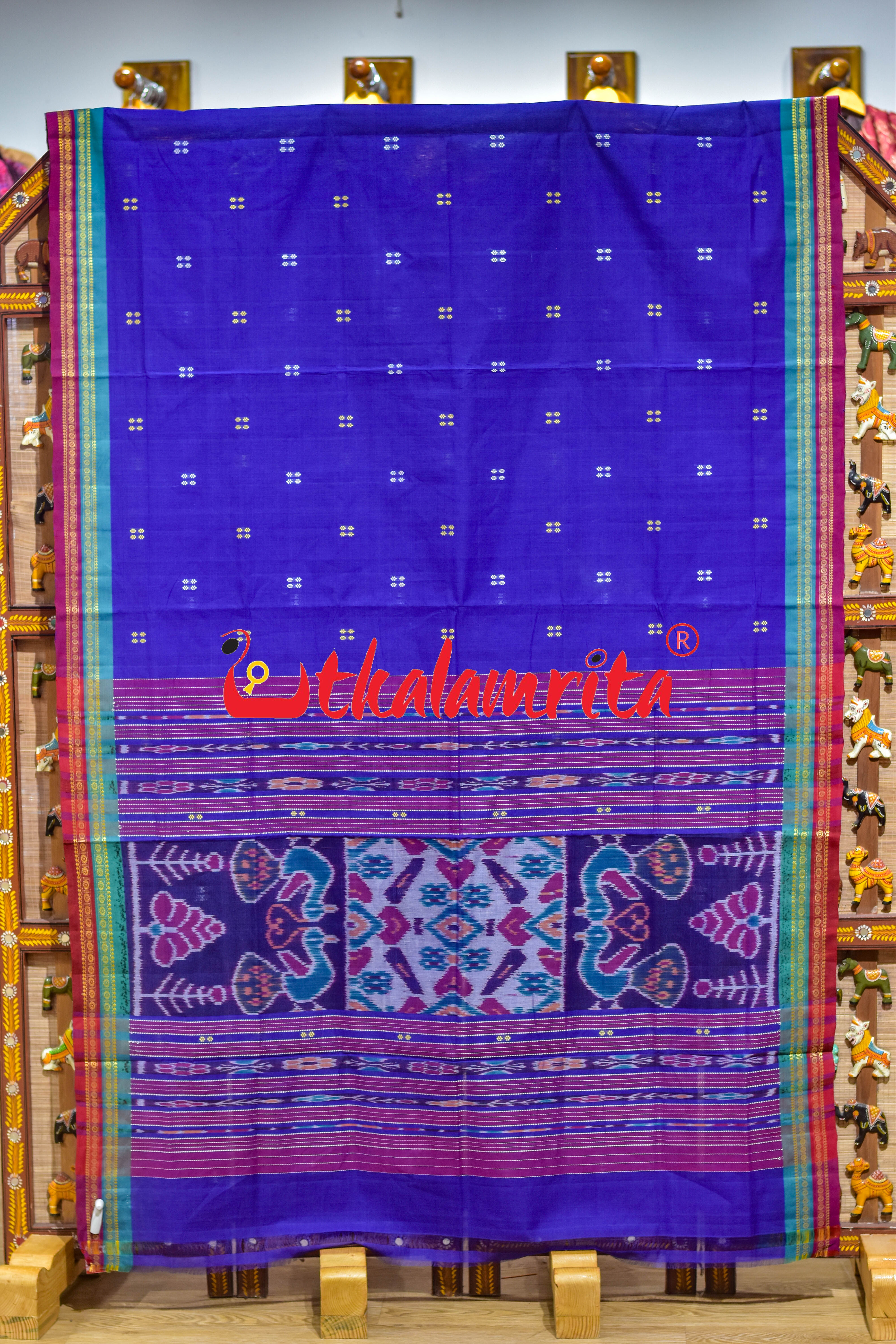 Purple Double Border Doby Pittala Single Cotton Saree