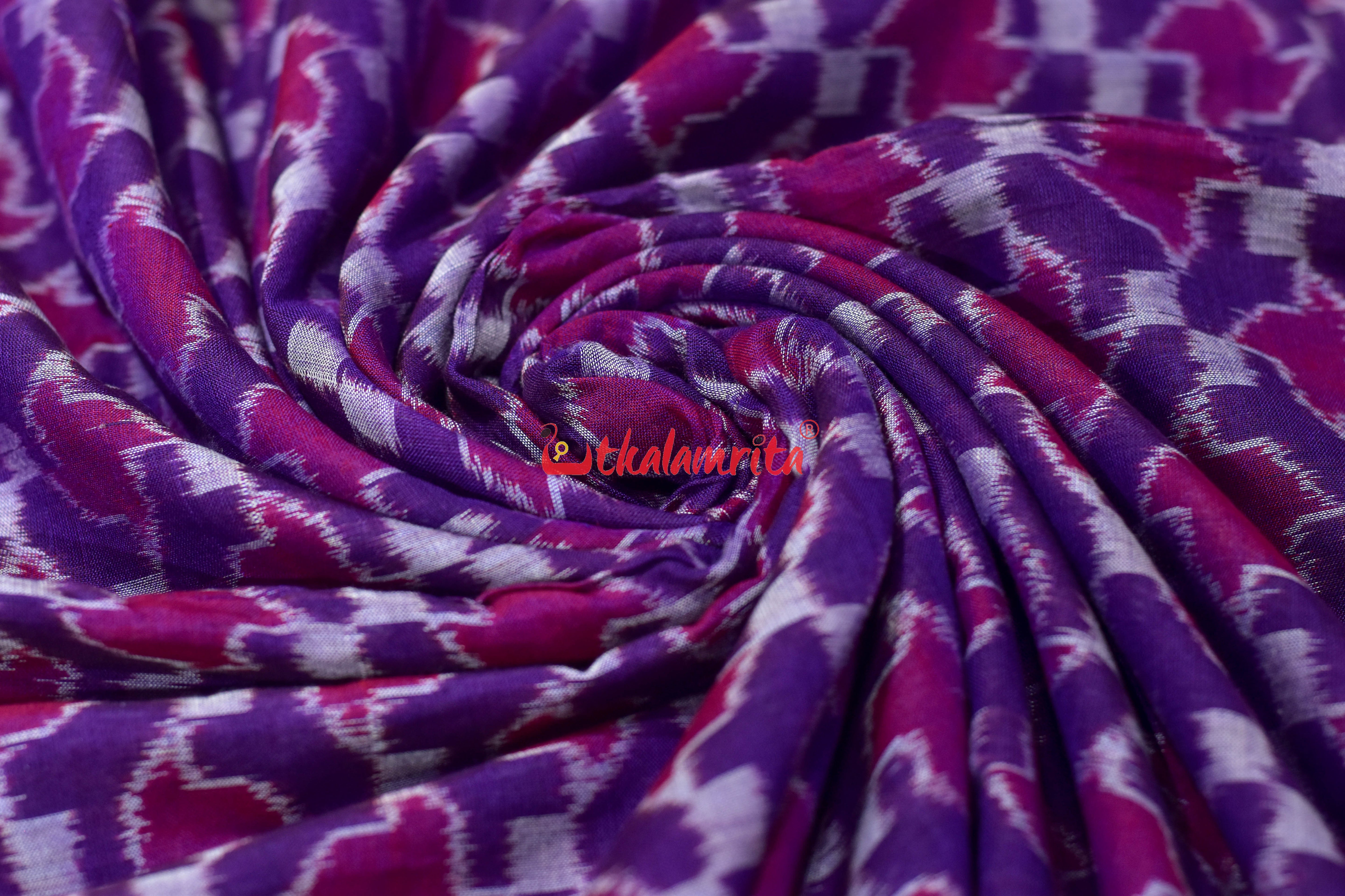 3D Jamun Chakra Purple Sambalpuri Cotton (Fabric)