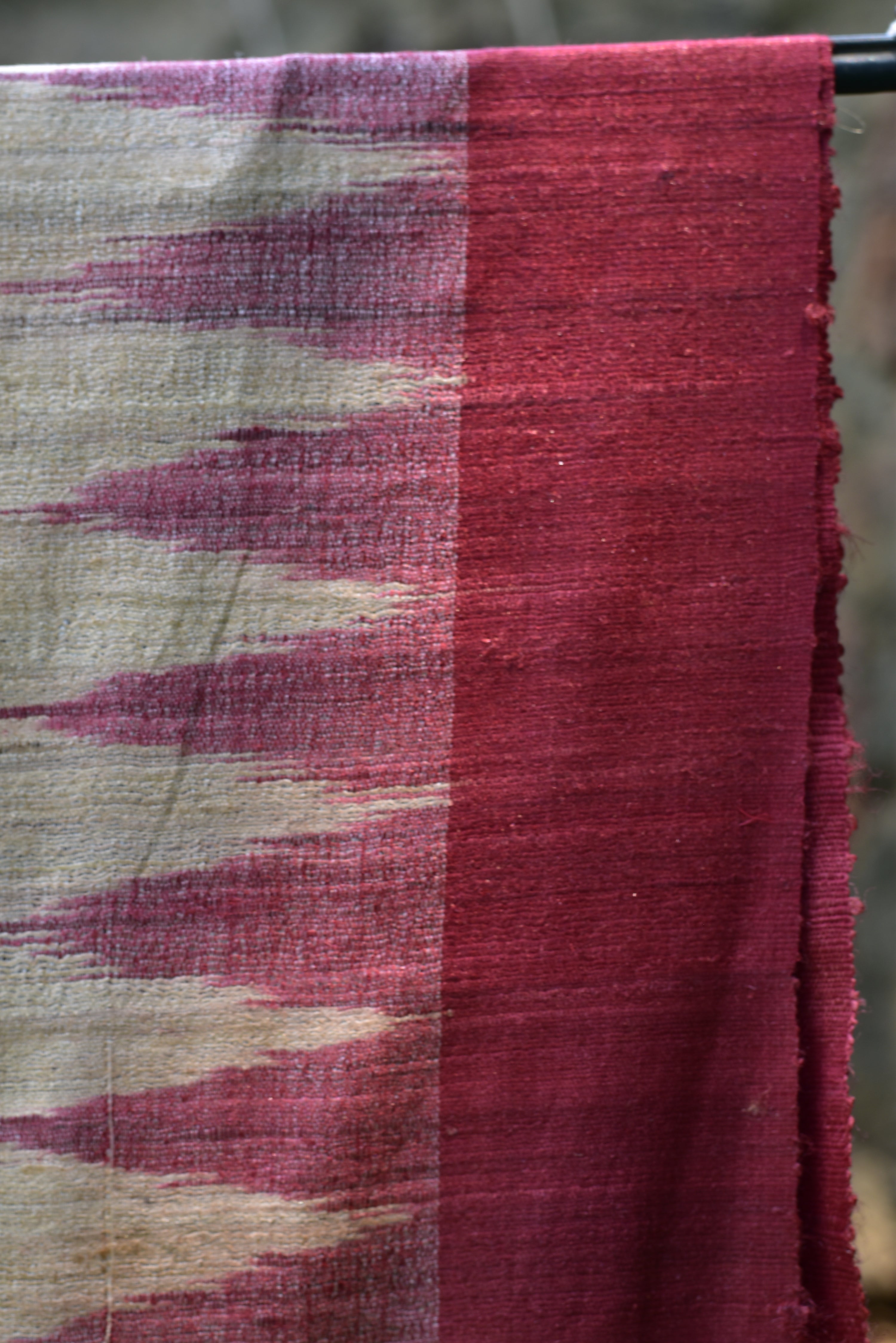 Jhamu Jatra Ghicha Tussar Ghee Maroon Saree