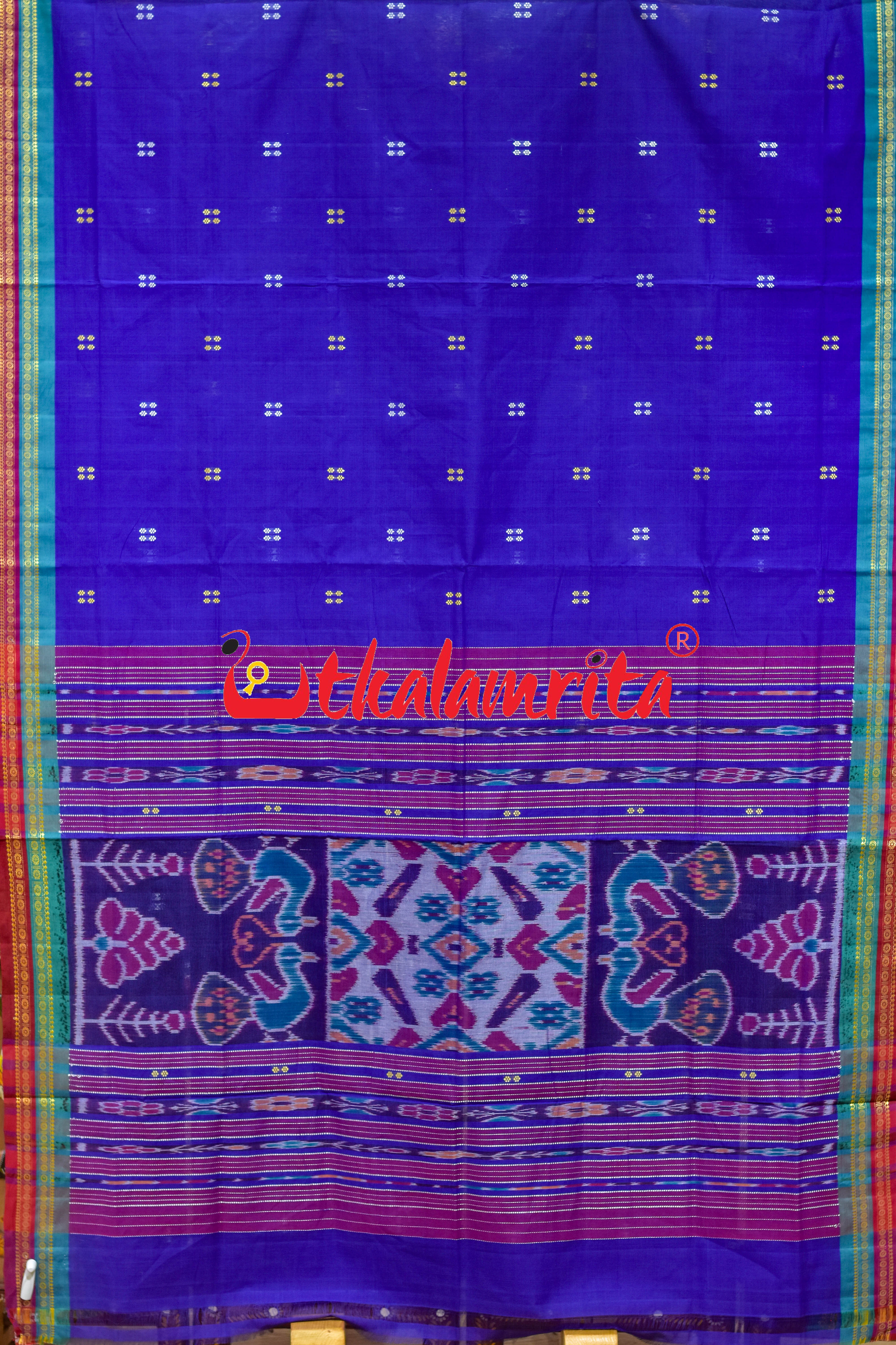 Purple Double Border Doby Pittala Single Cotton Saree