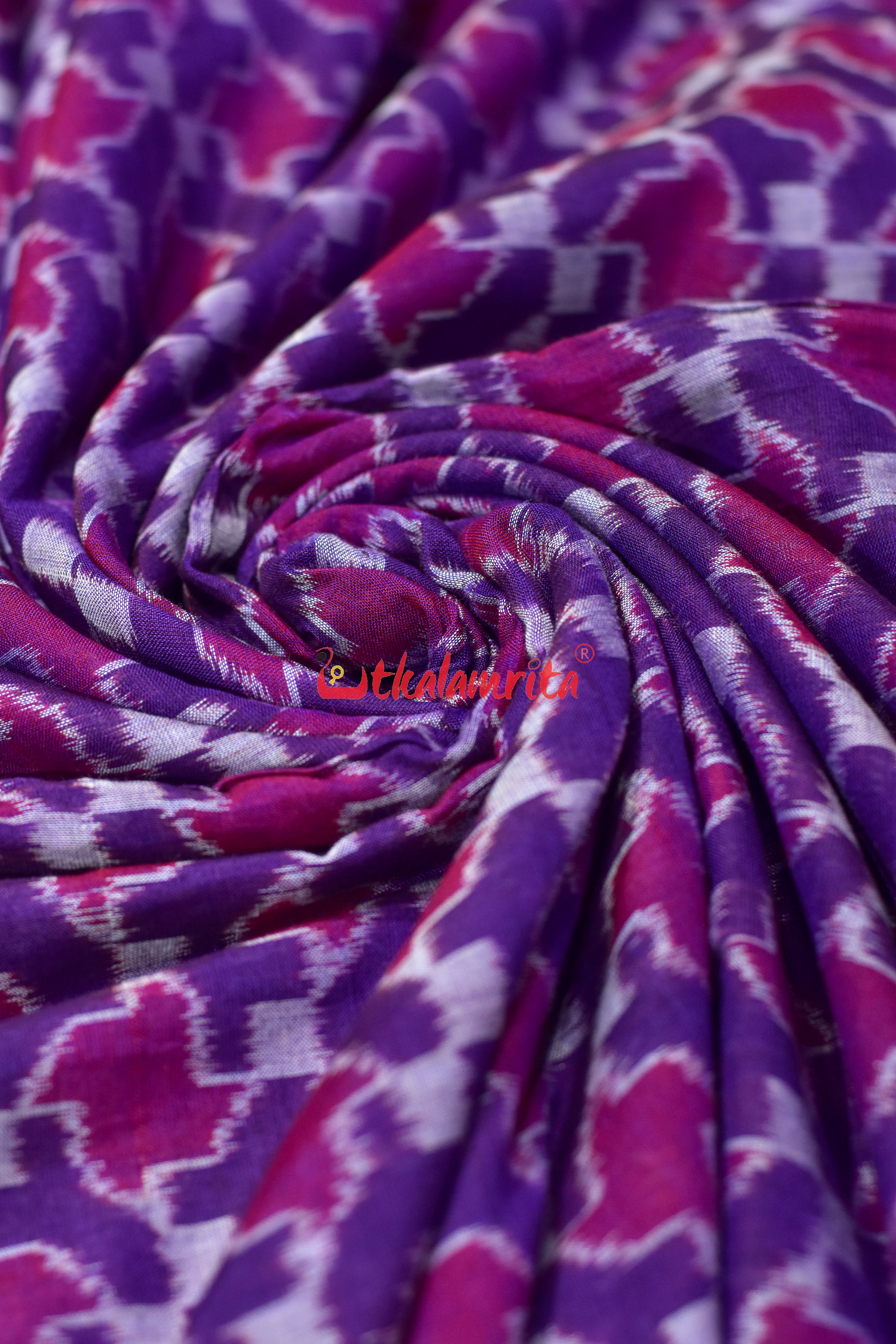 3D Jamun Chakra Purple Sambalpuri Cotton (Fabric)