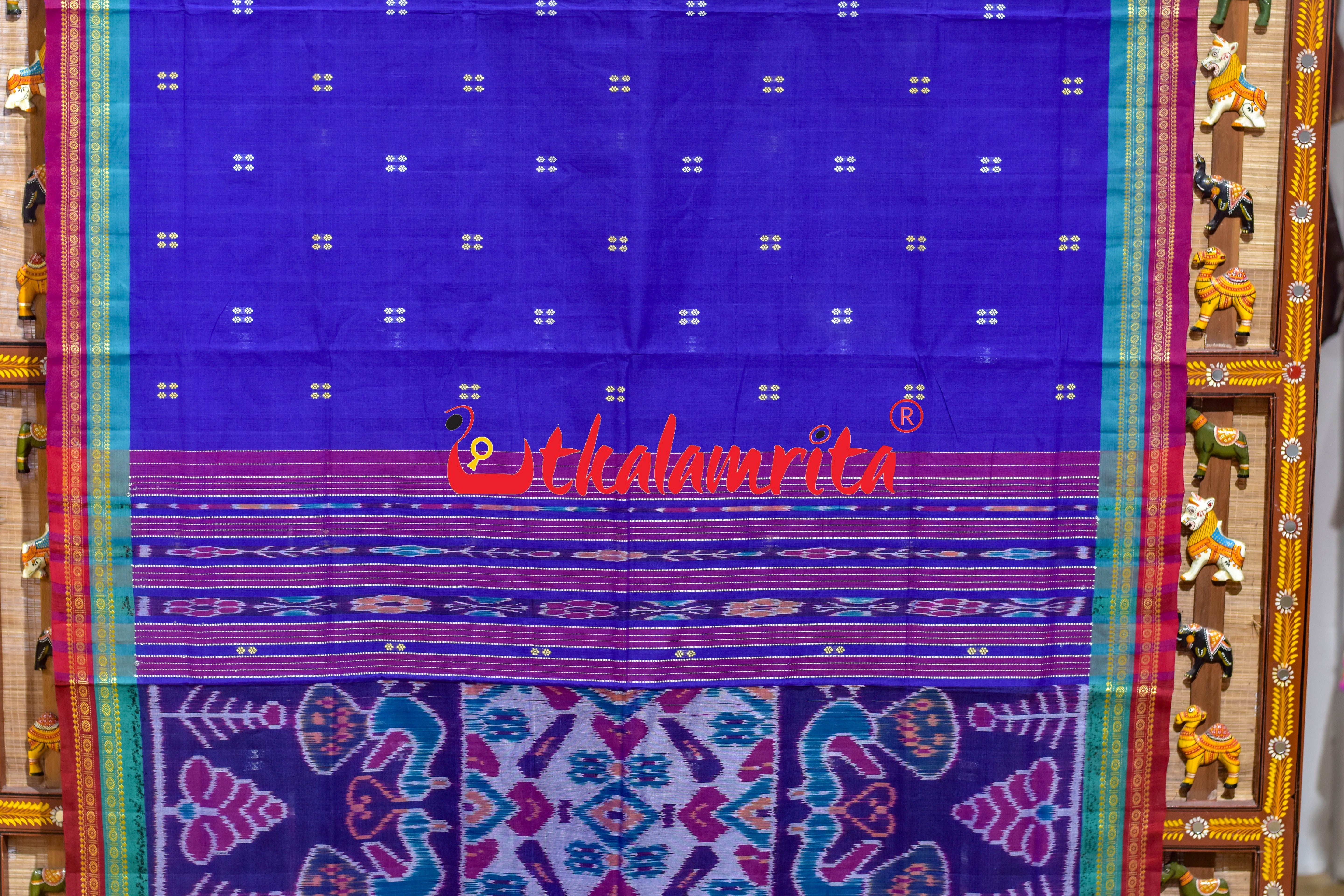 Purple Double Border Doby Pittala Single Cotton Saree
