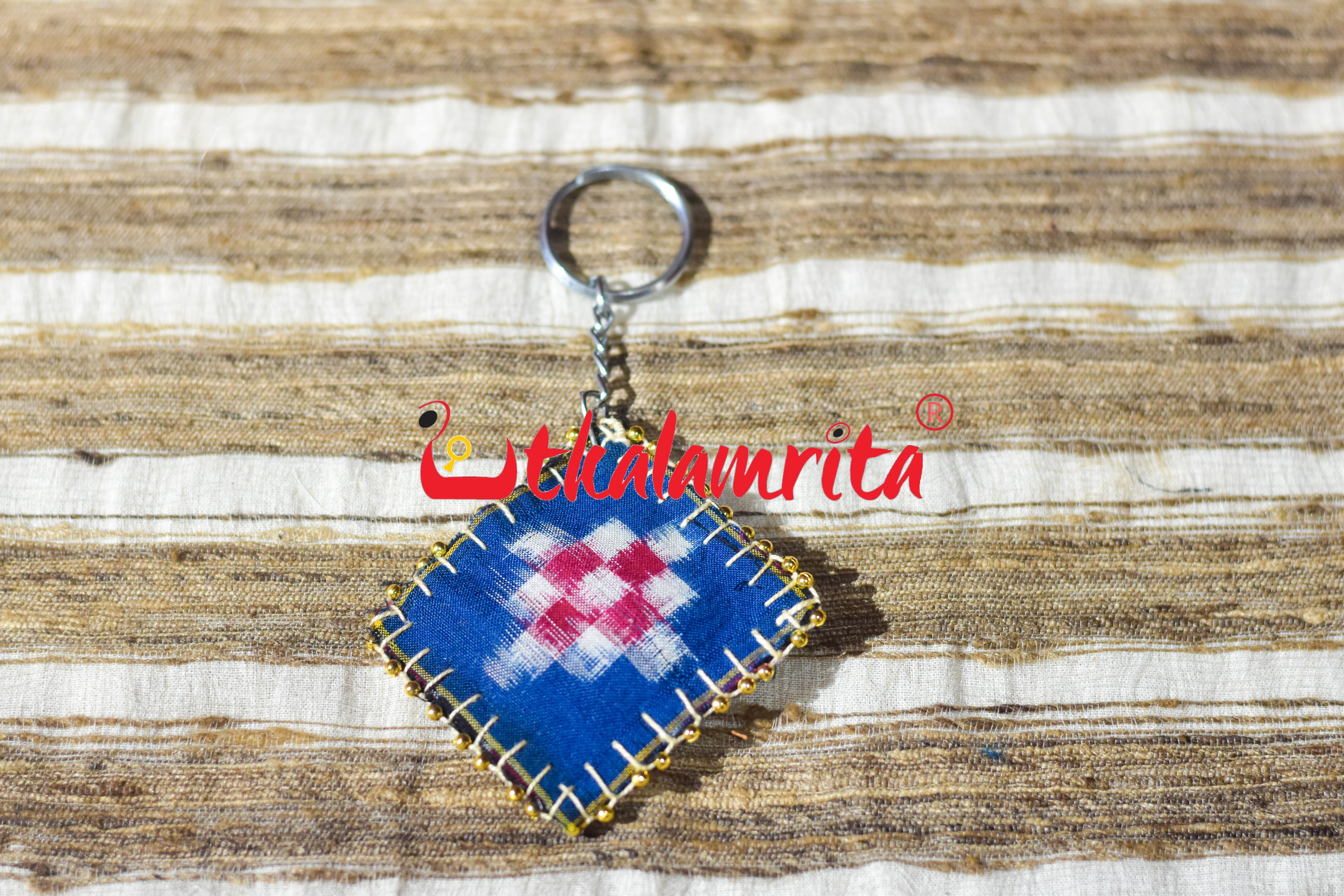 White Red Pasapali On Blue Key Chain