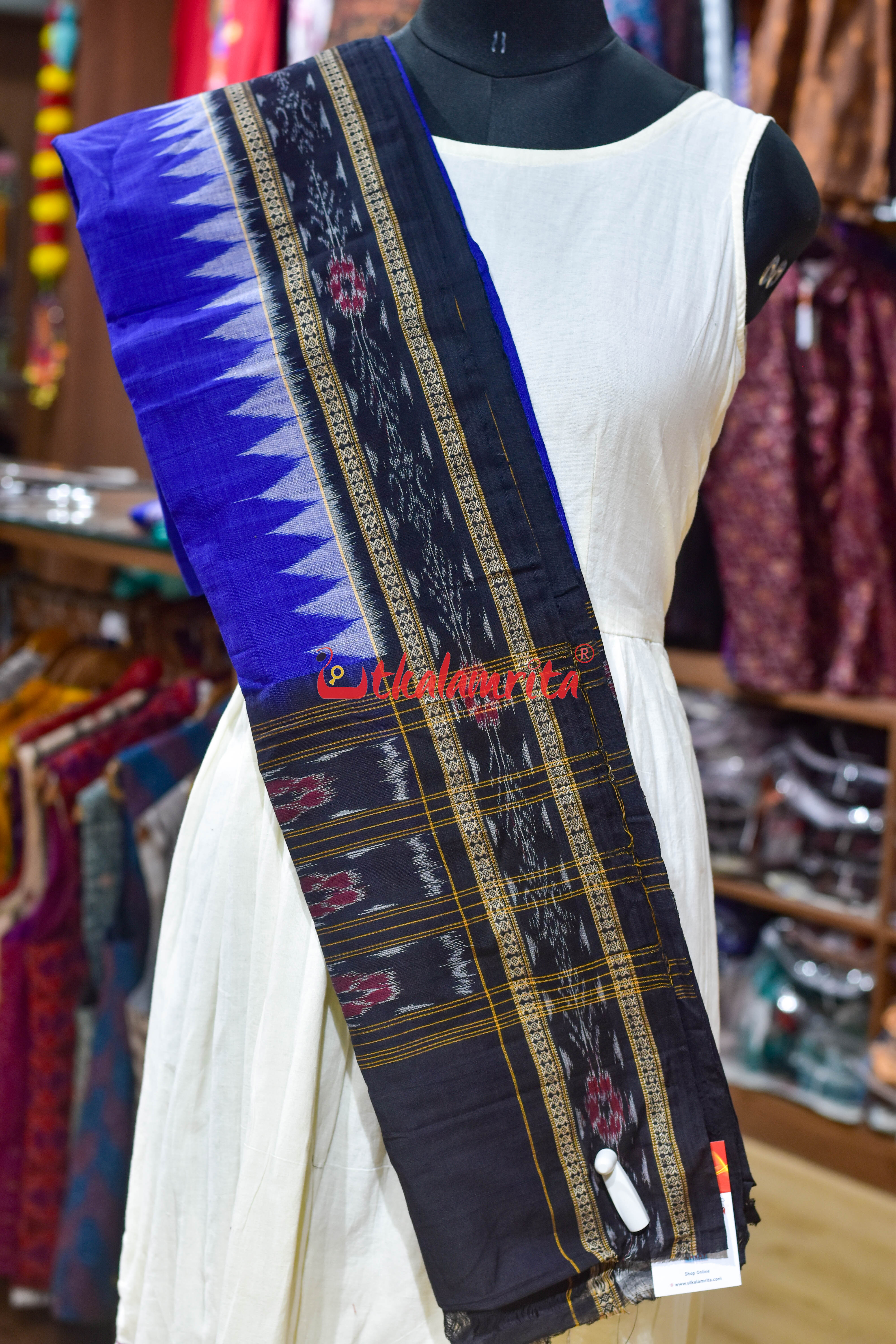 Blue Black with Kumbha Cotton (Dupatta)