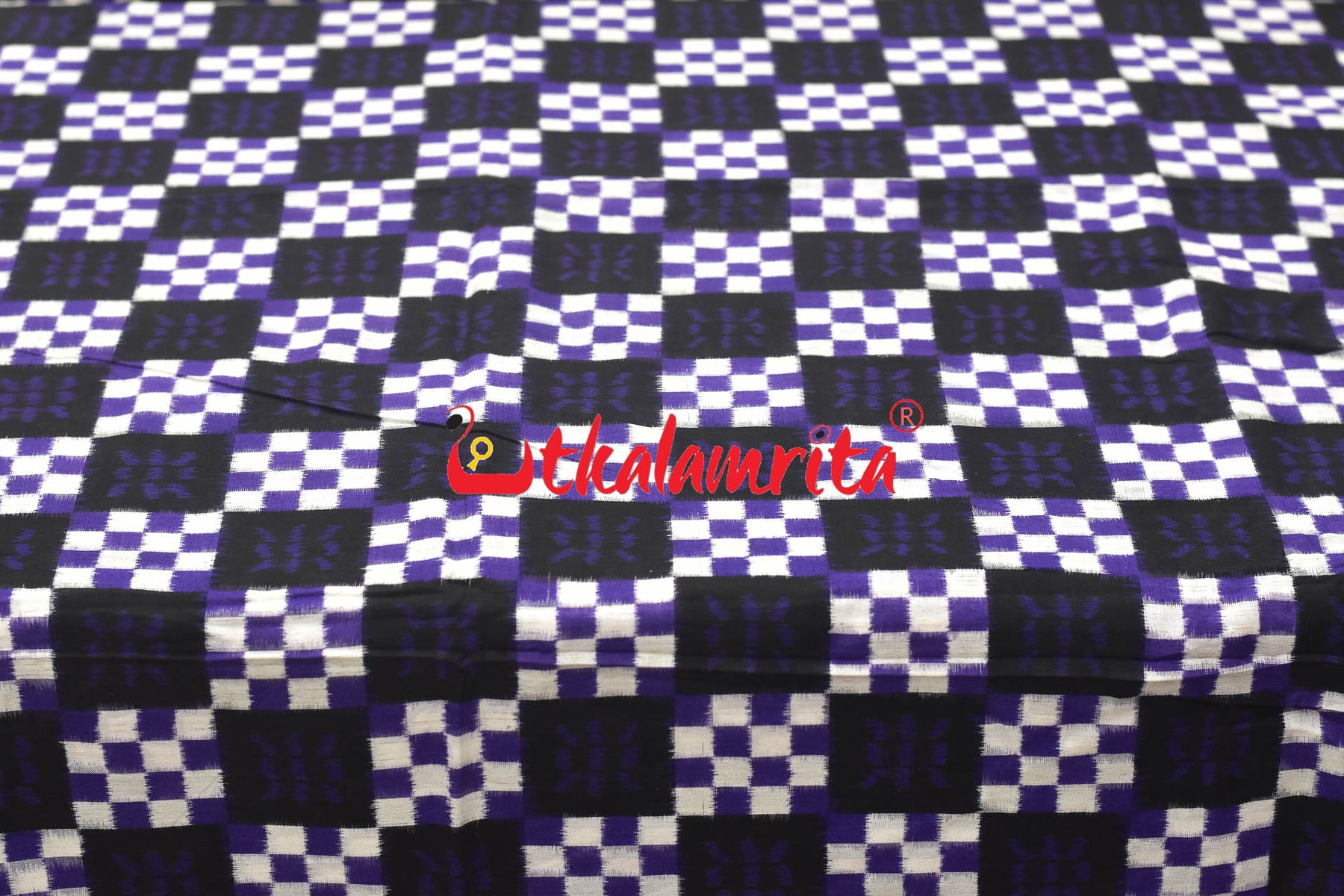 Diagonal Purple Sambalpuri Pasapali Cotton (Fabric)