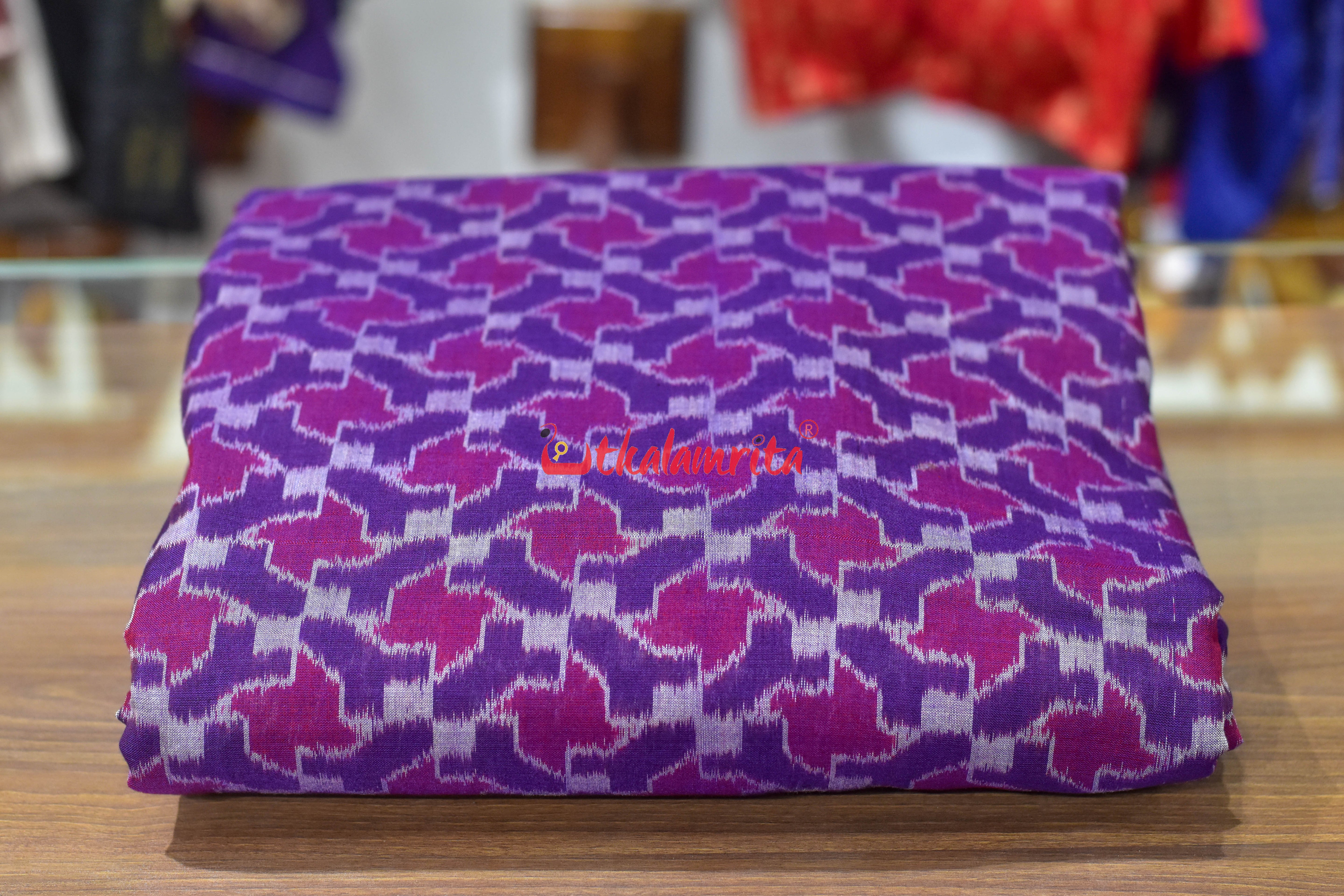 3D Jamun Chakra Purple Sambalpuri Cotton (Fabric)