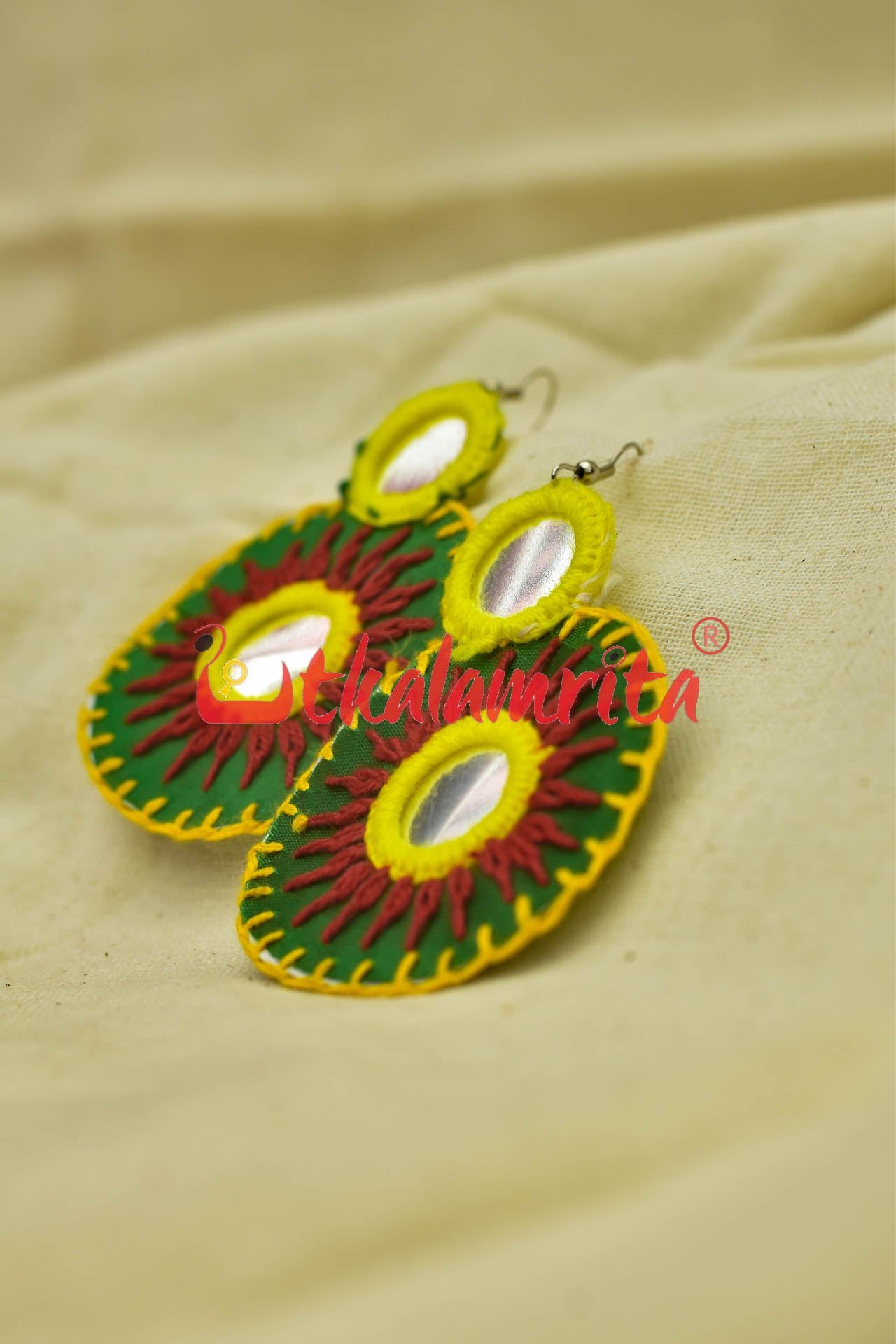 Green Rounds (Pipli applique danglers)