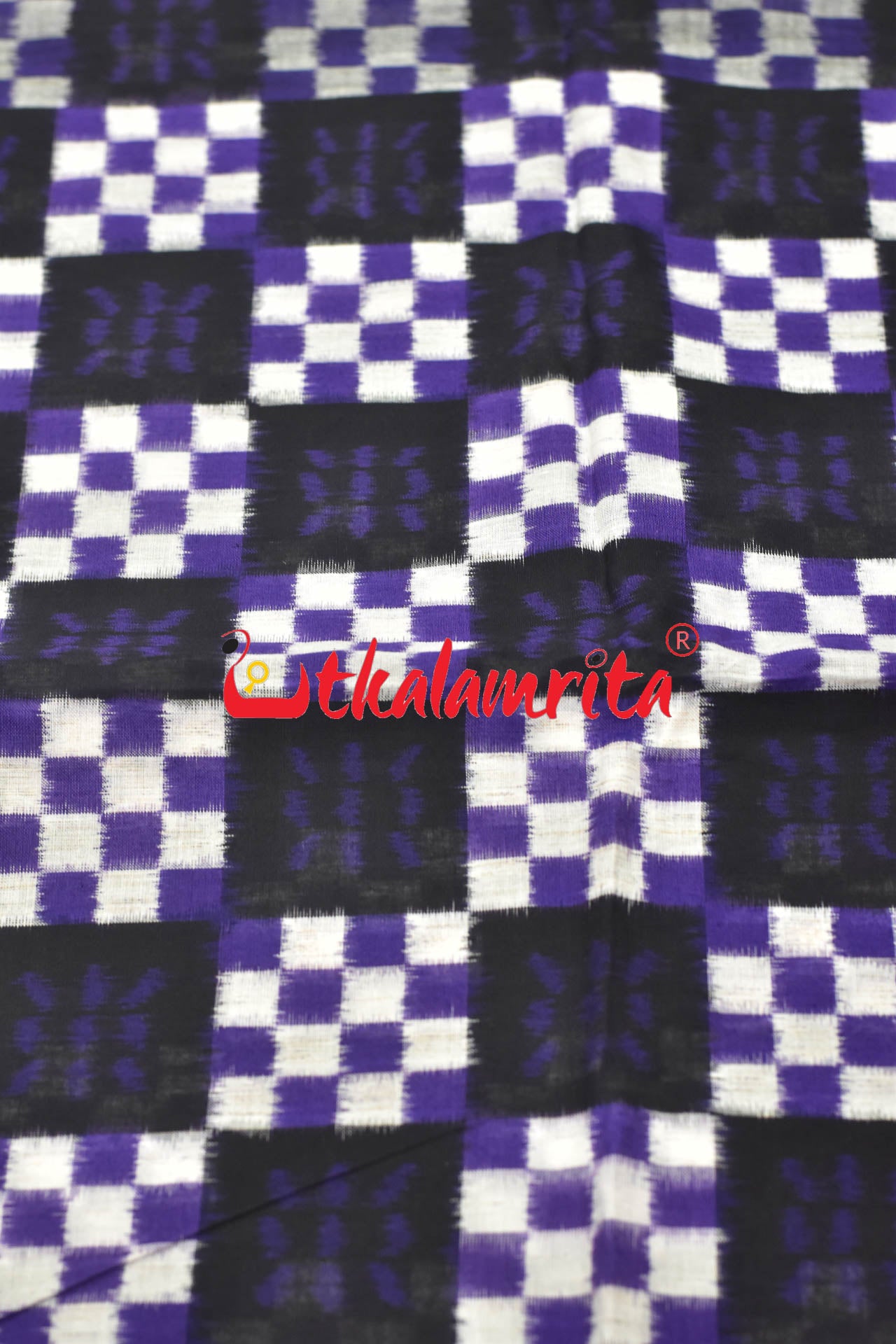 Diagonal Purple Sambalpuri Pasapali Cotton (Fabric)