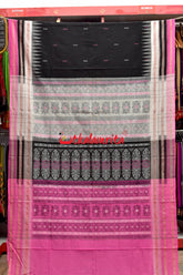 3 Dhadi Black Pink Bomkai Cotton Saree