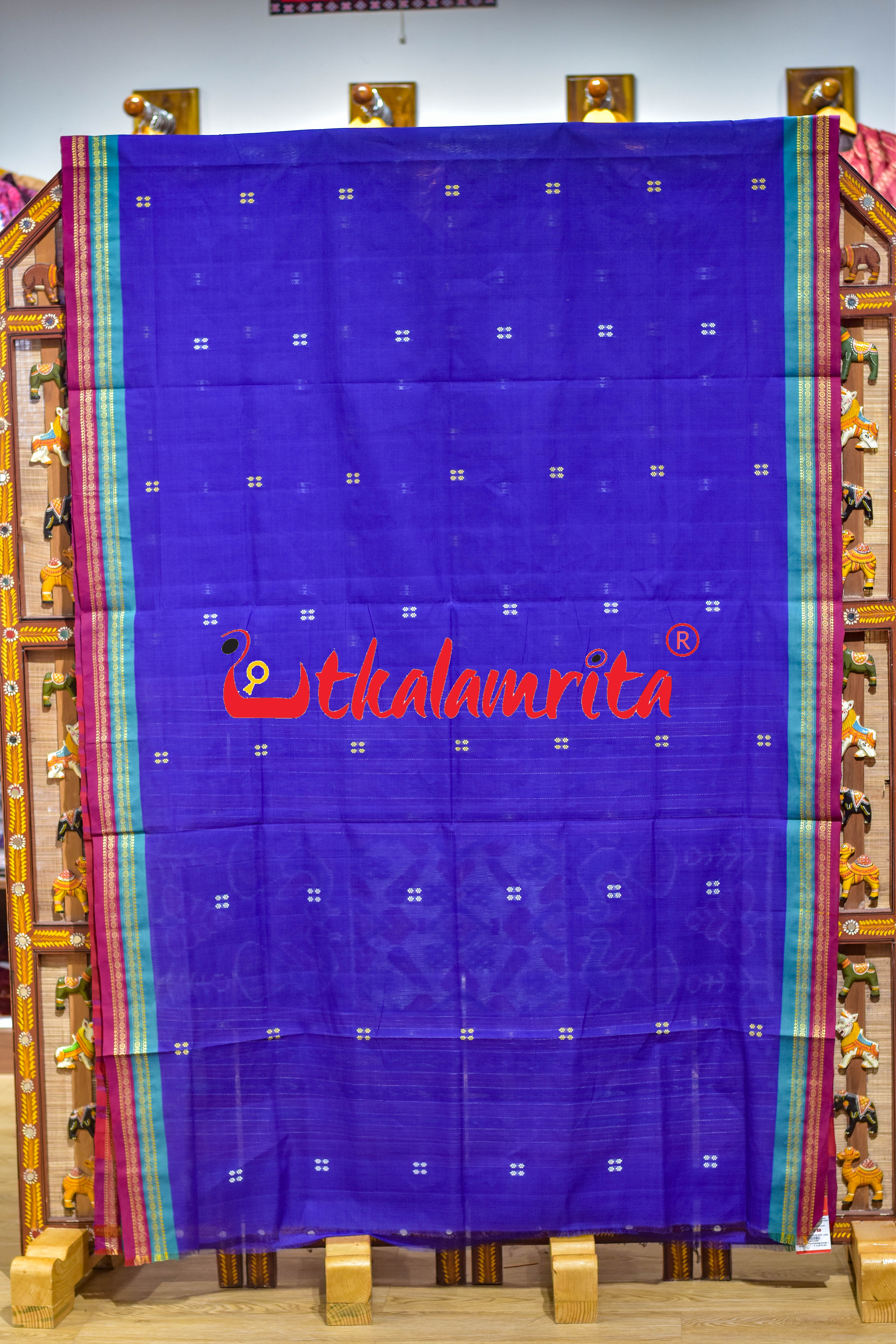 Purple Double Border Doby Pittala Single Cotton Saree