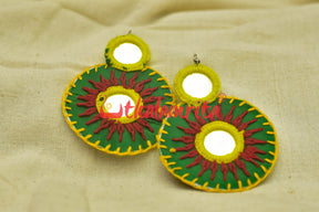 Green Rounds (Pipli applique danglers)