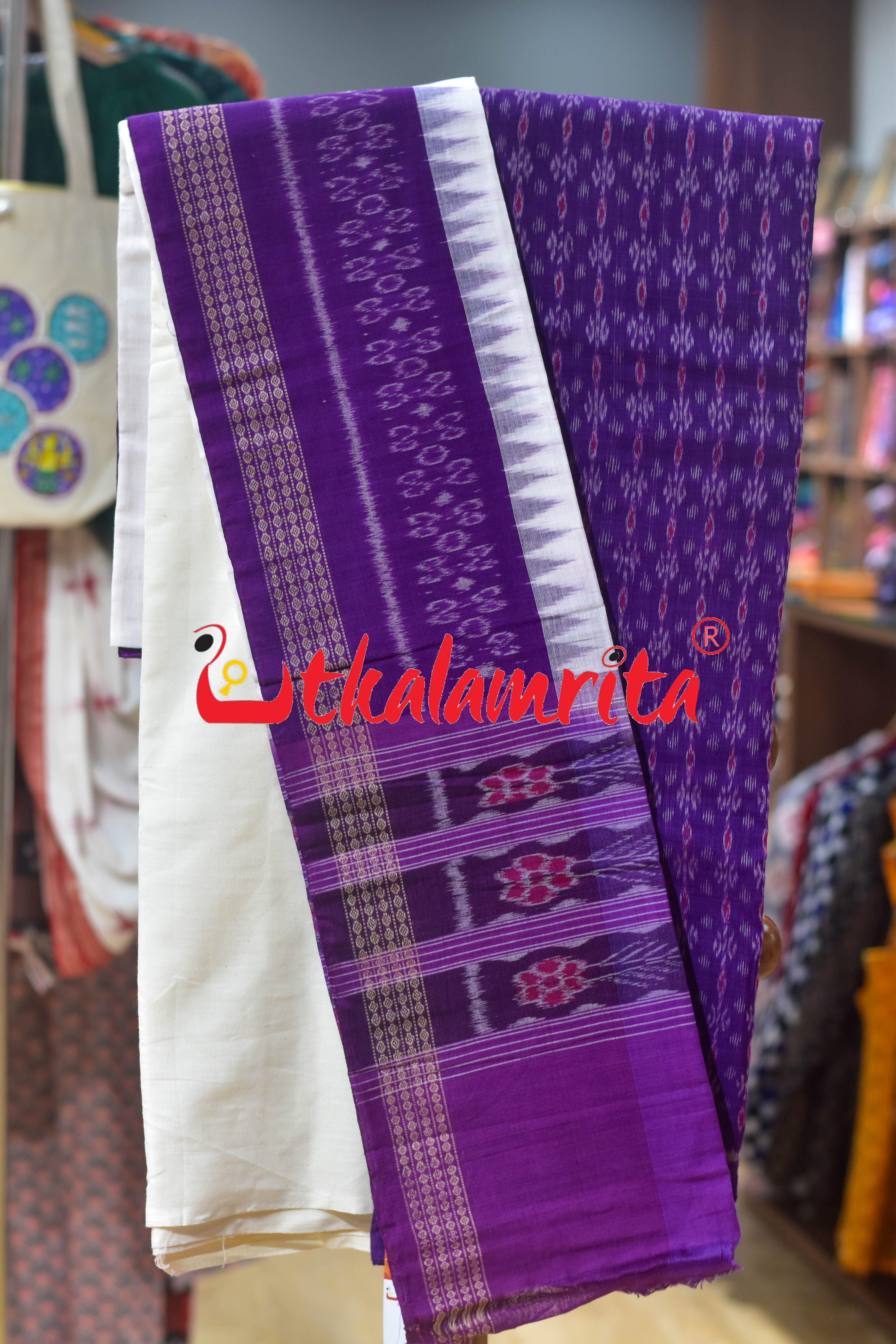 Violet White Small Chandrika Cotton Dress Set