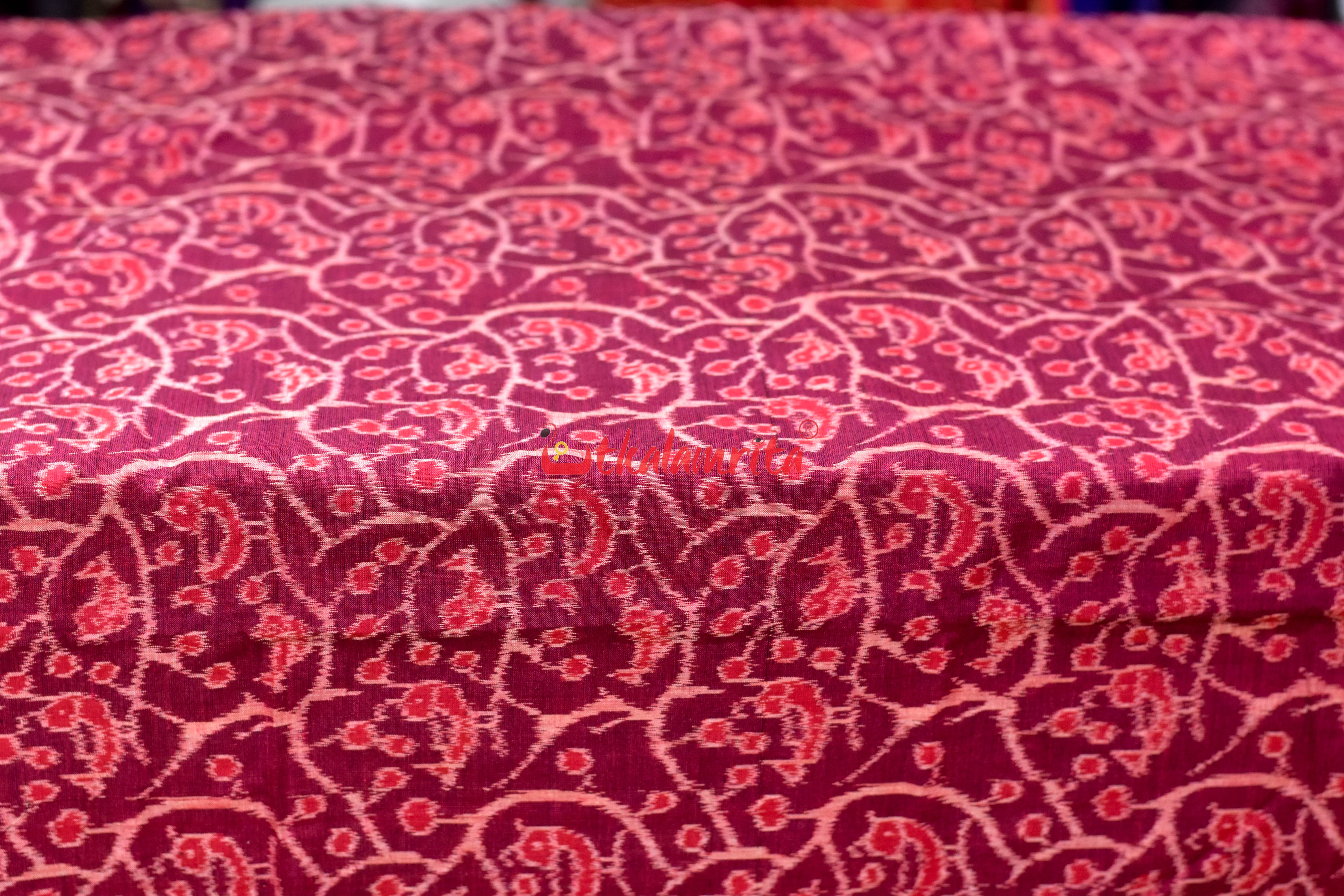 Red Chadhei Sambalpuri Cotton (Fabric)