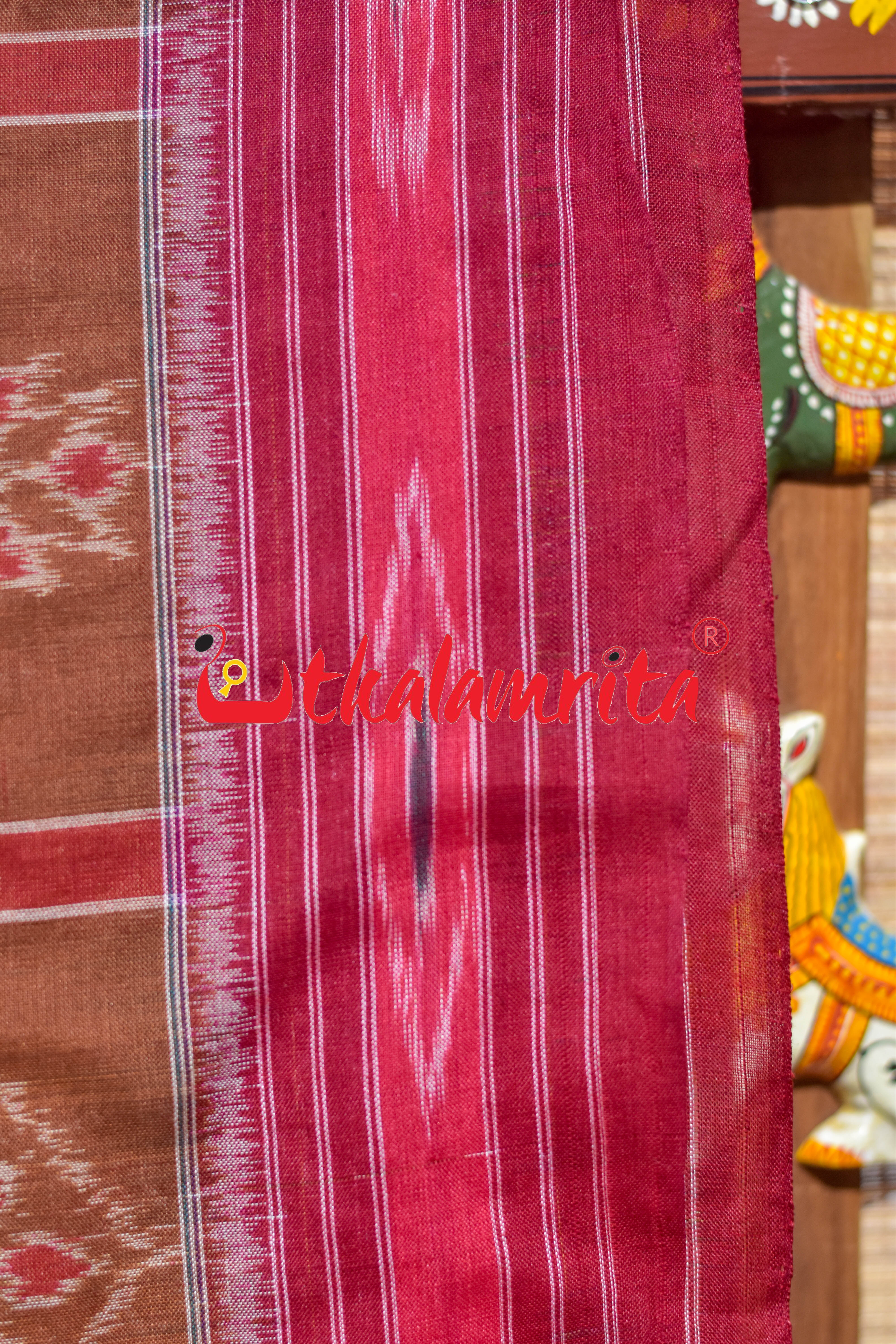 Brown Nabakothi Cotton Saree