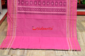 3 Dhadi Black Pink Bomkai Cotton Saree