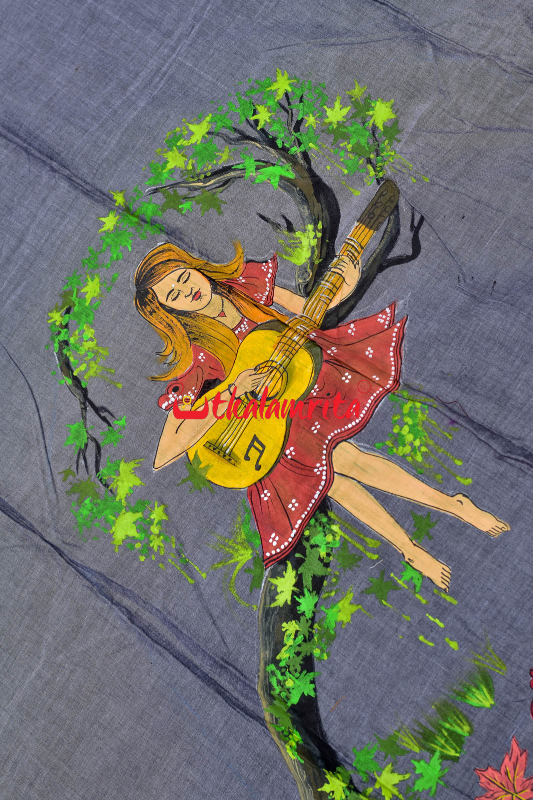 Girl with Guitar Art ( Kurta Piece )
