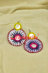 White Rounds (Pipli applique danglers)