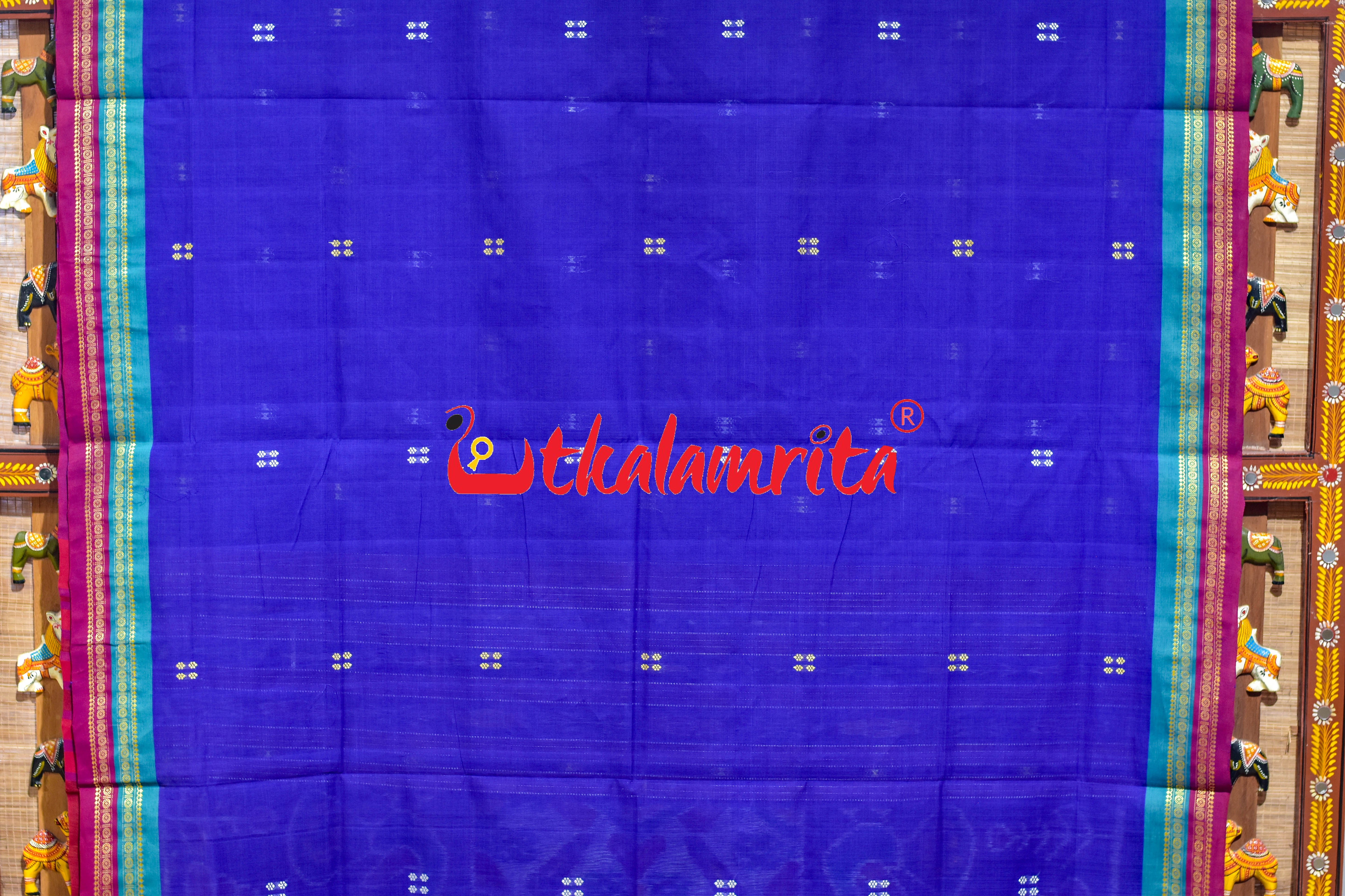Purple Double Border Doby Pittala Single Cotton Saree