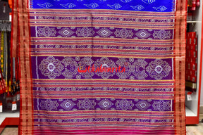 Blue Sankha Khandua Silk Saree