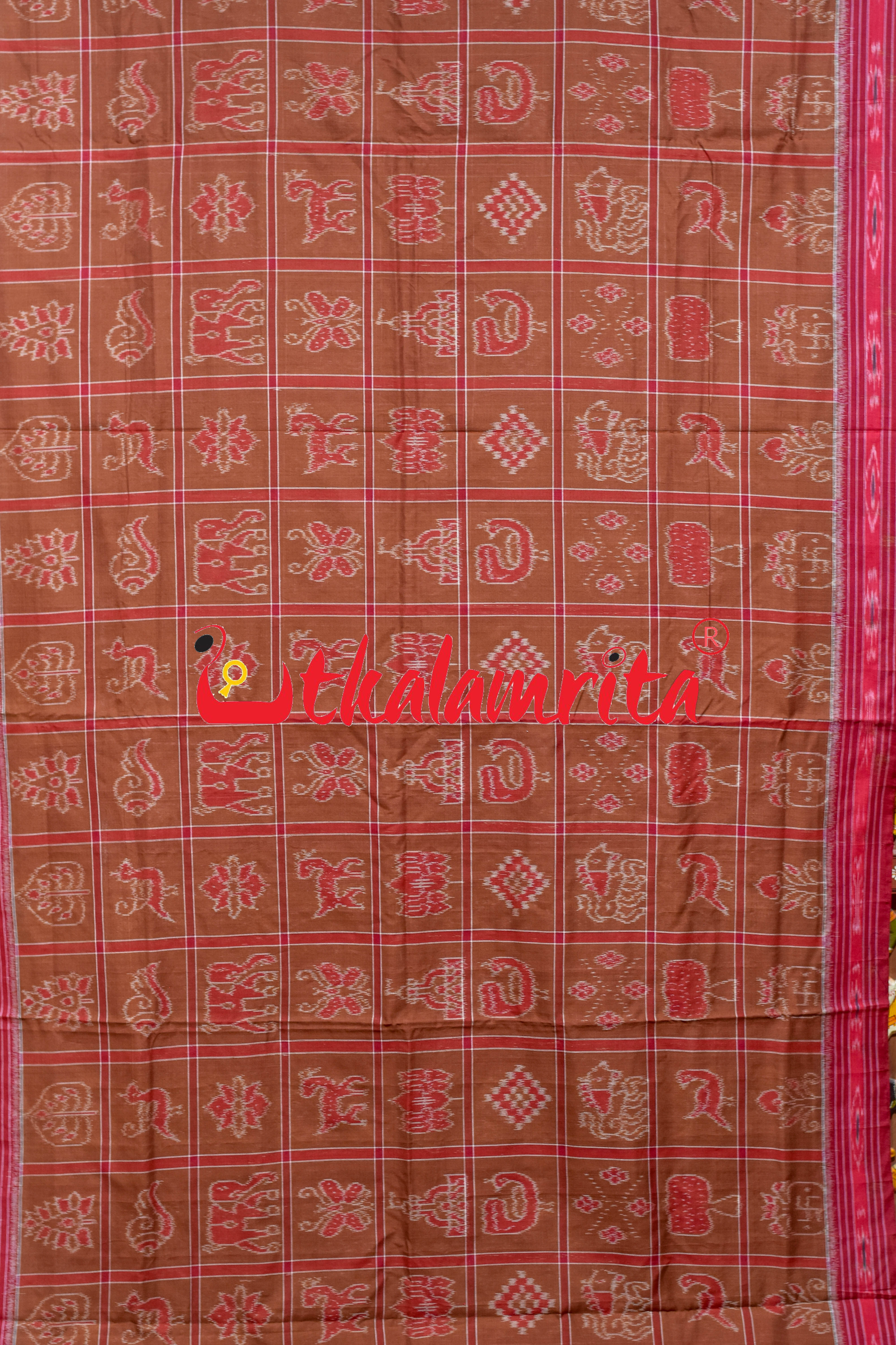Brown Nabakothi Cotton Saree