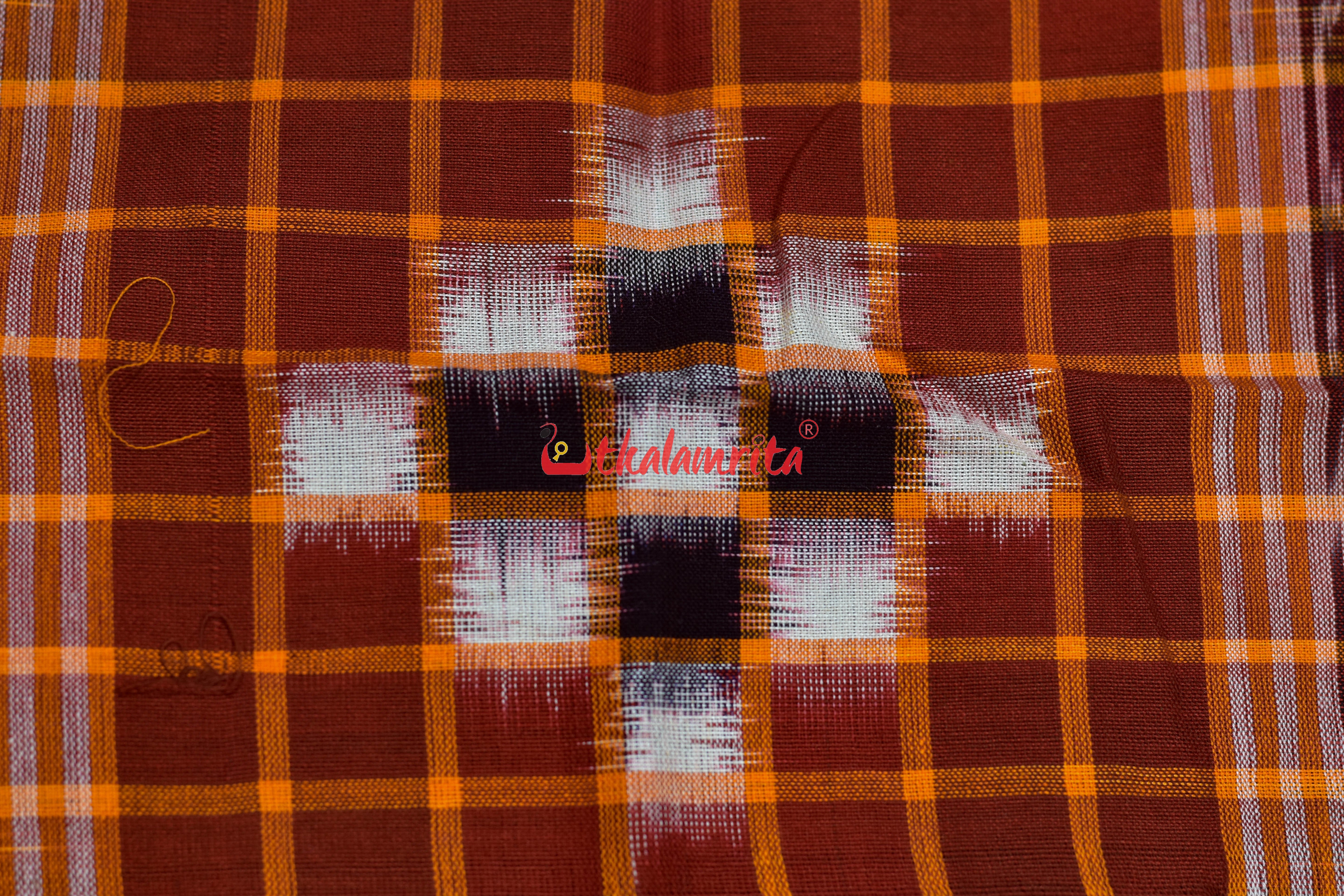 Orange Red Check Pasapali (Rumal)