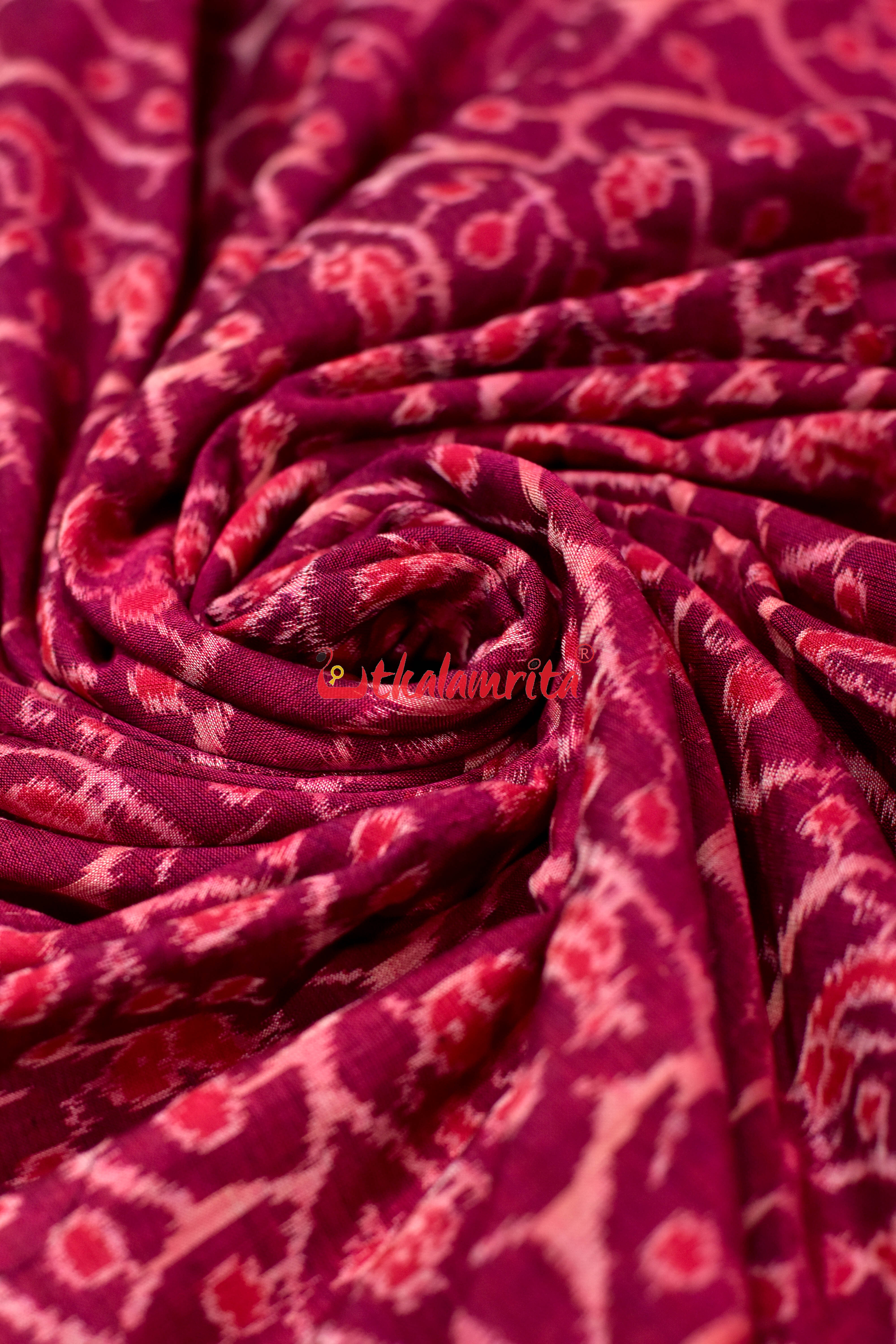 Red Chadhei Sambalpuri Cotton (Fabric)
