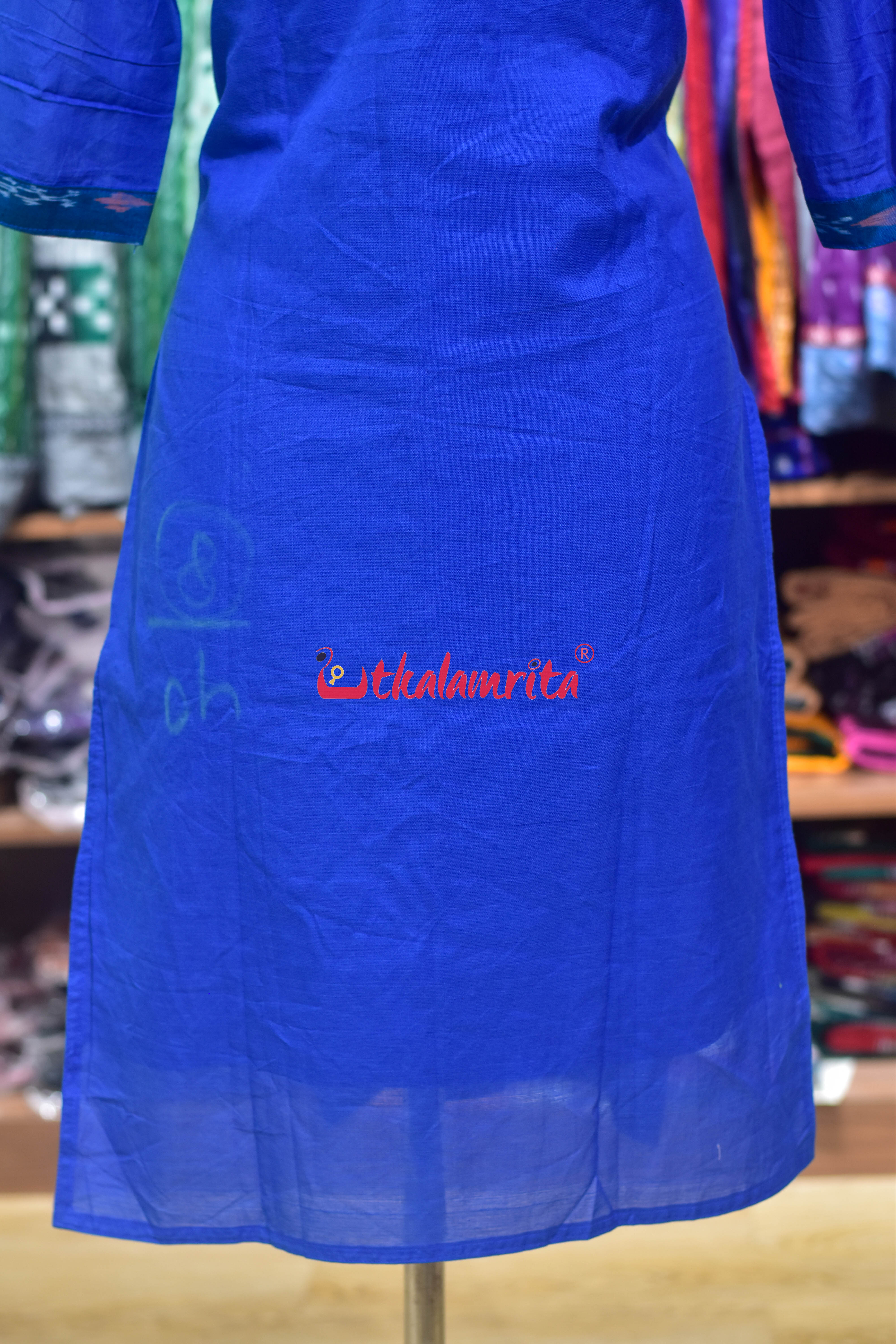 Blue Dots with Middle Pasapali (Ladies' Kurti)