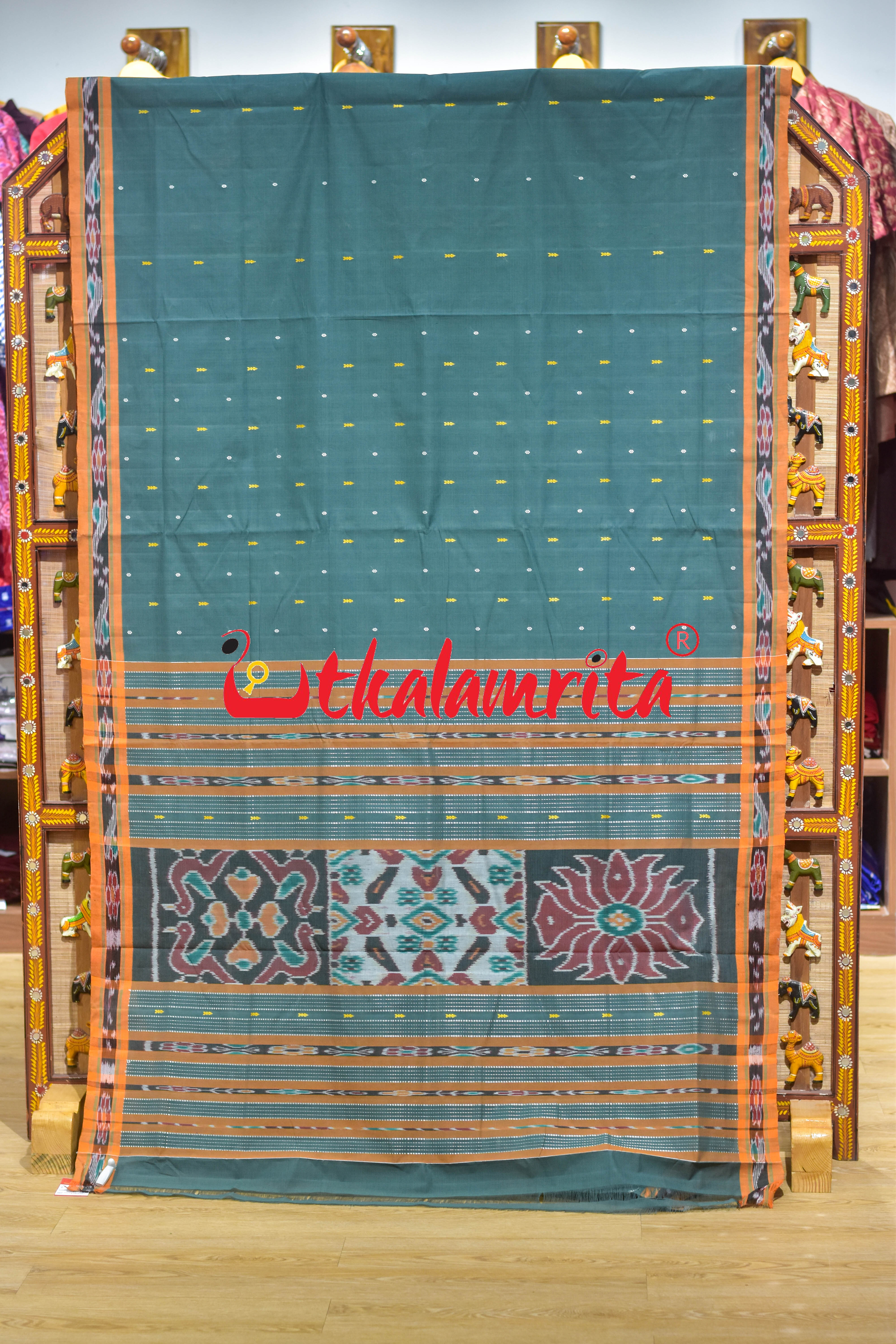 Grey Rust Chadhei Pittala Single Cotton Saree