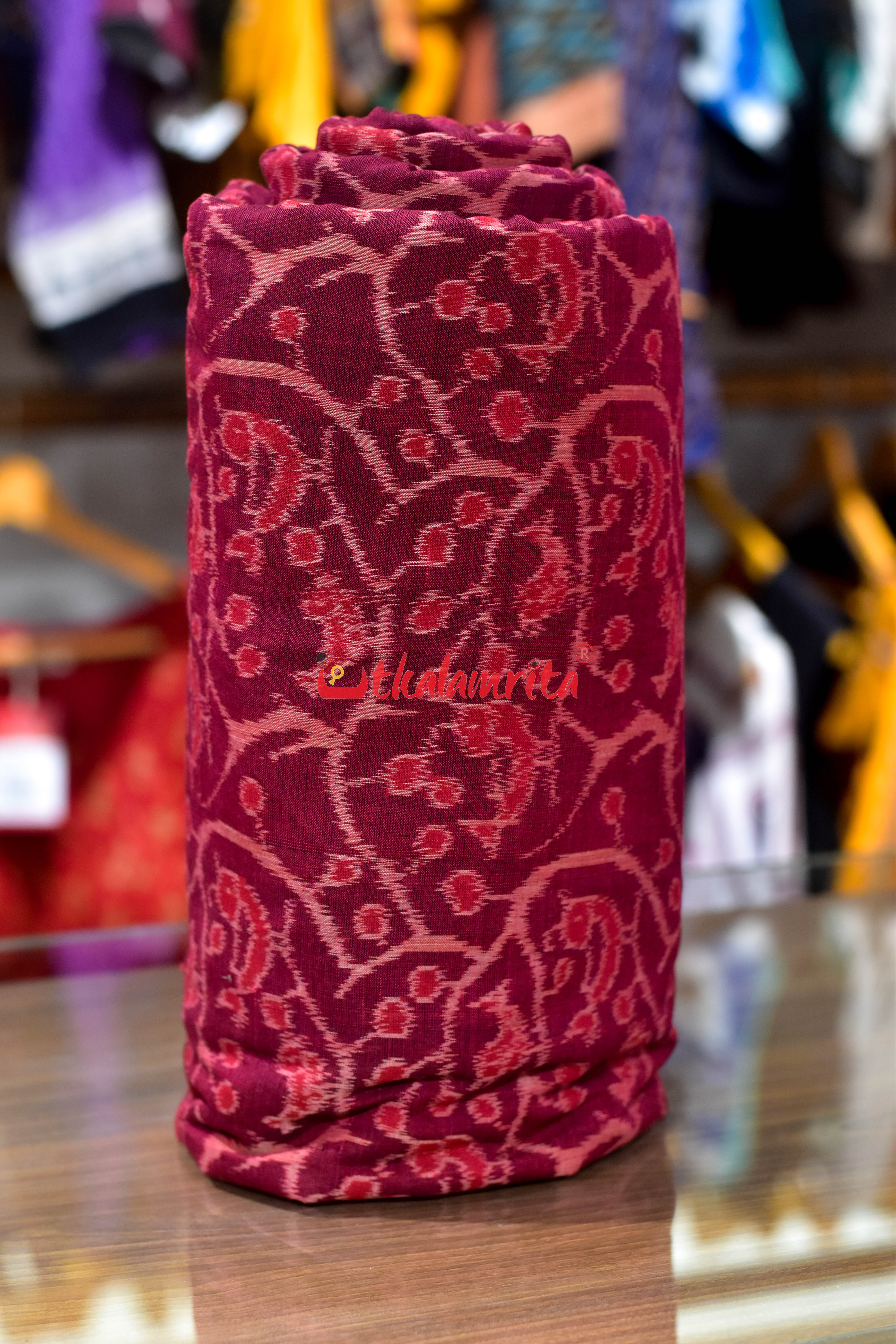 Red Chadhei Sambalpuri Cotton (Fabric)