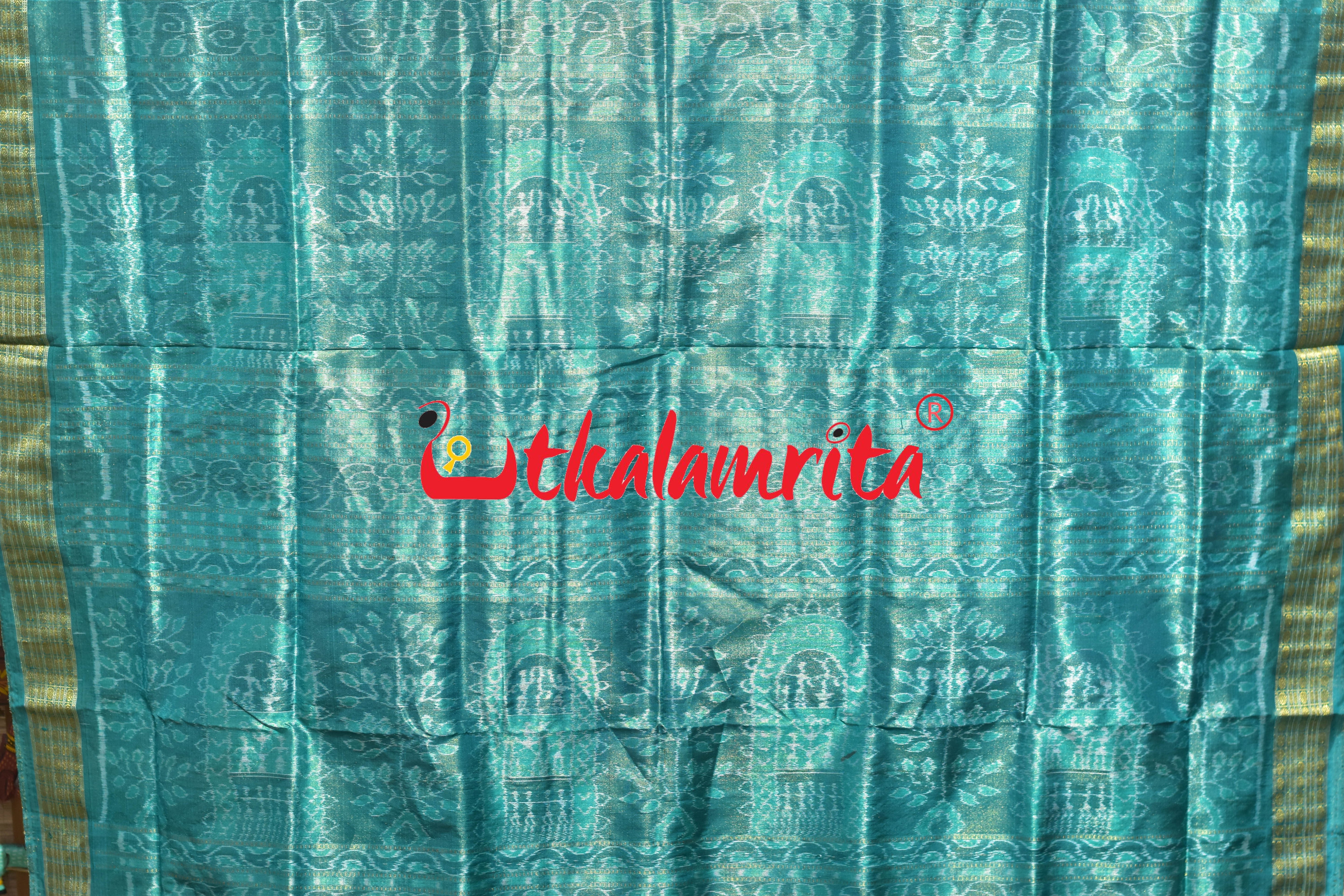 Pink Half Tissue Konark Theme Sambalpuri Silk Saree
