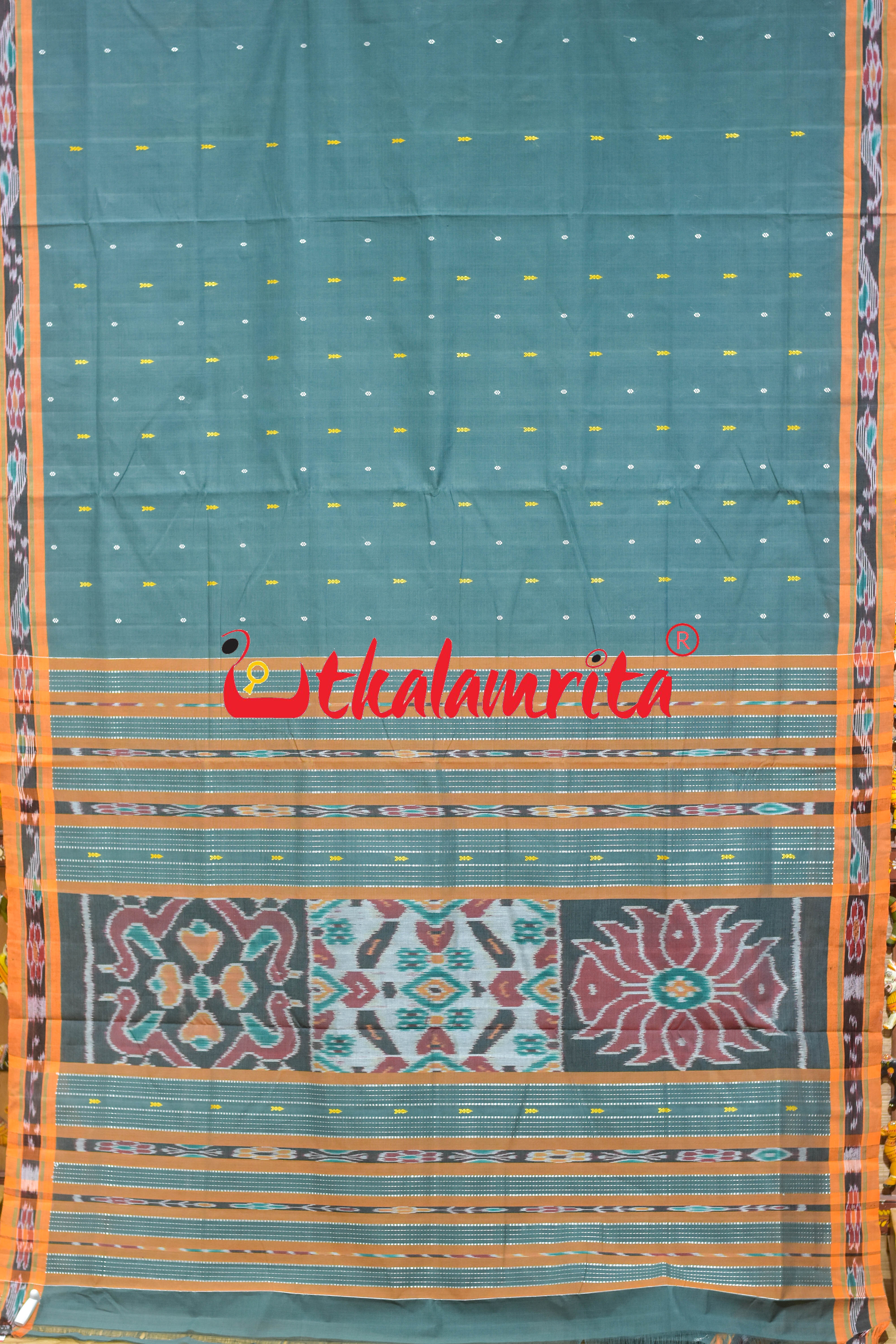 Grey Rust Chadhei Pittala Single Cotton Saree