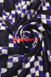 Diagonal Purple Sambalpuri Pasapali Cotton (Fabric)