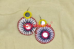 White Rounds (Pipli applique danglers)