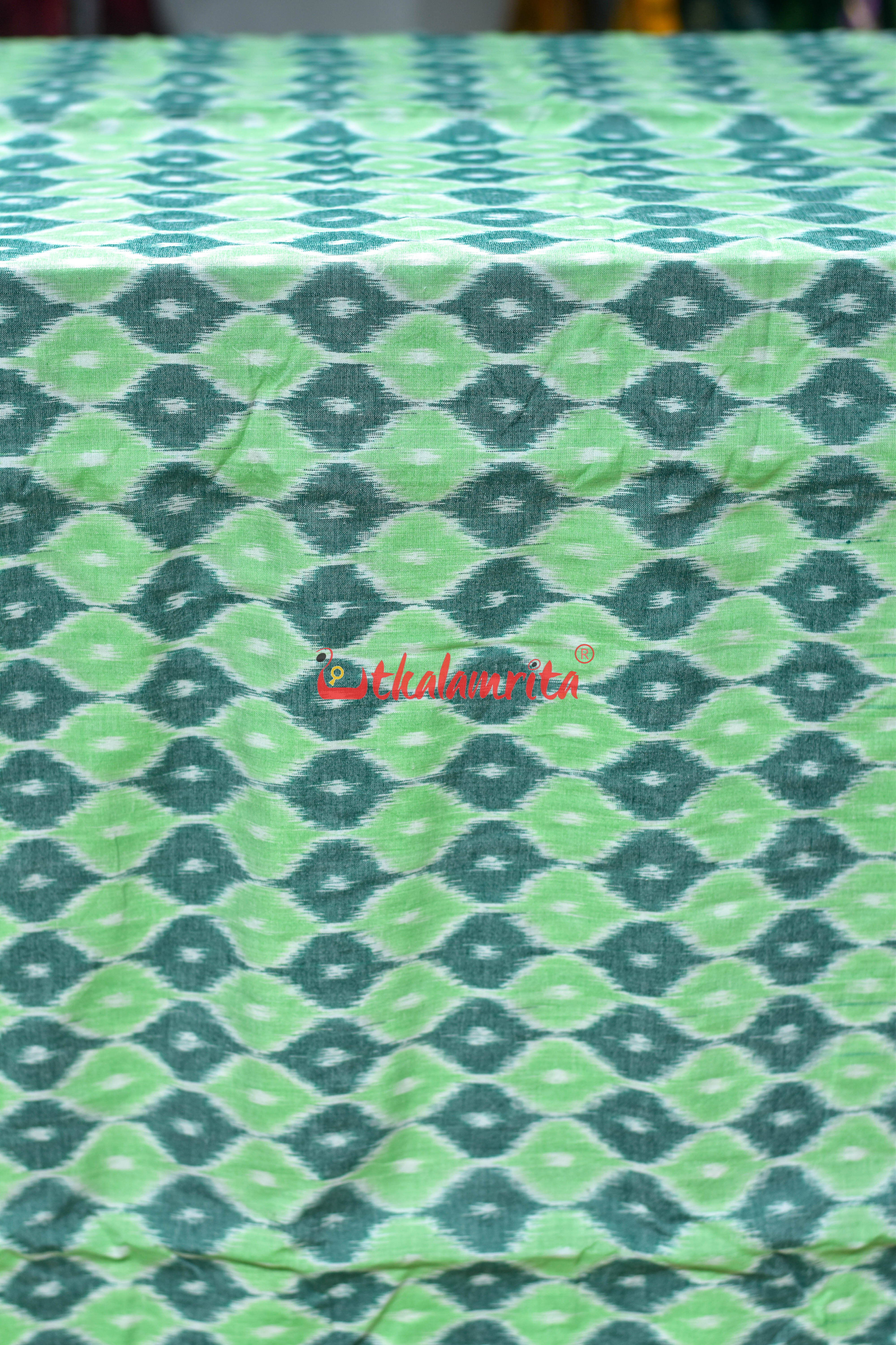 Green 3D Illusions Ikat Cotton (Fabric)